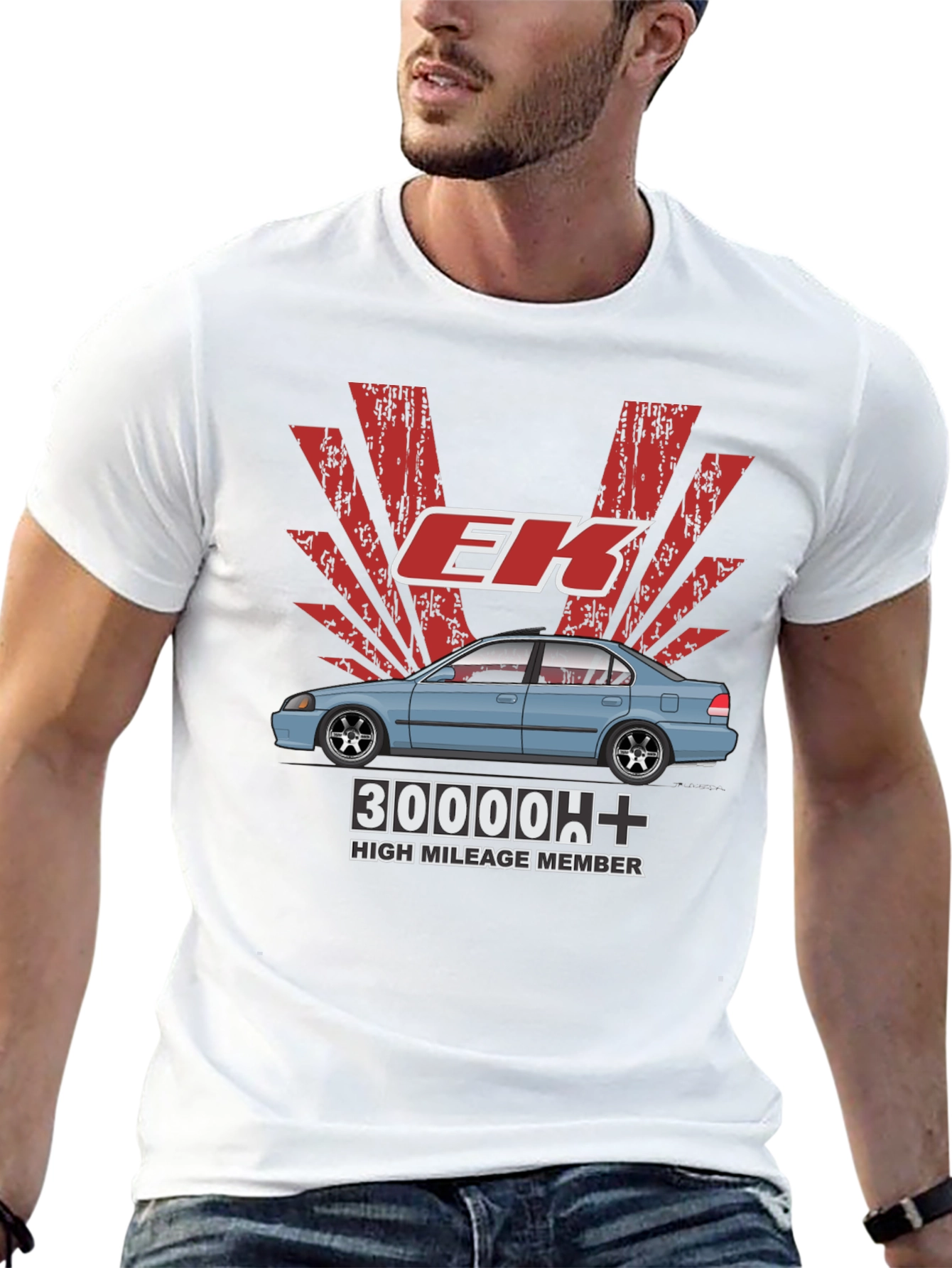 EK Car Graphic T-Shirt - High Mileage Member