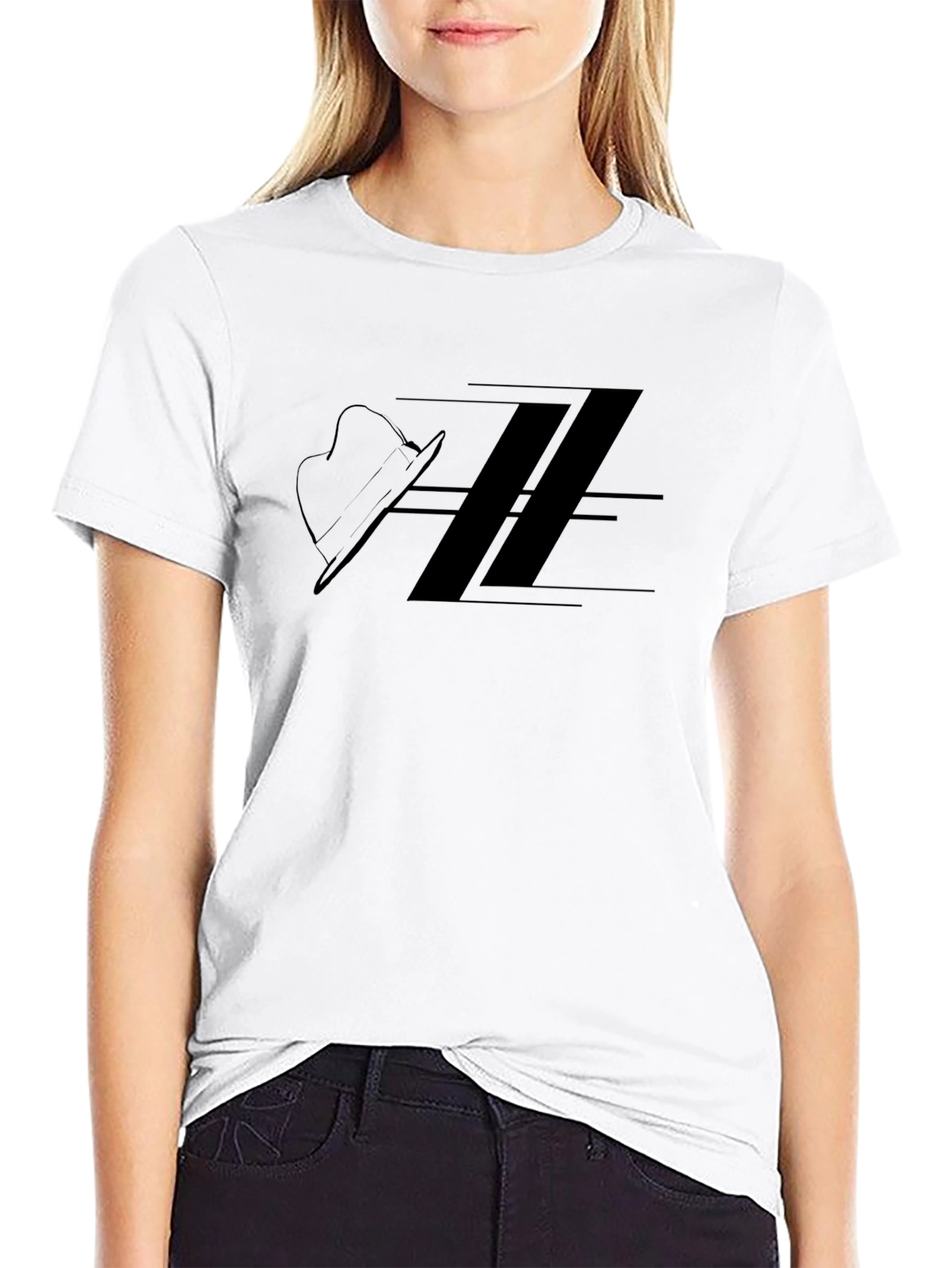 Minimalist Cowboy Hat Graphic T-Shirt