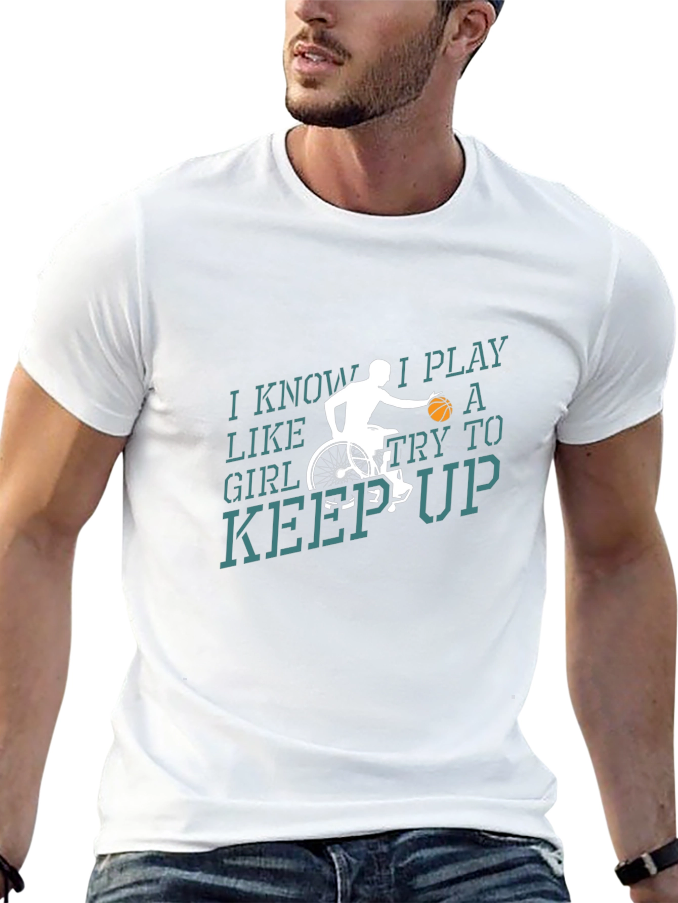 I Play Like A Girl Basketball Wheelchair T-Shirt