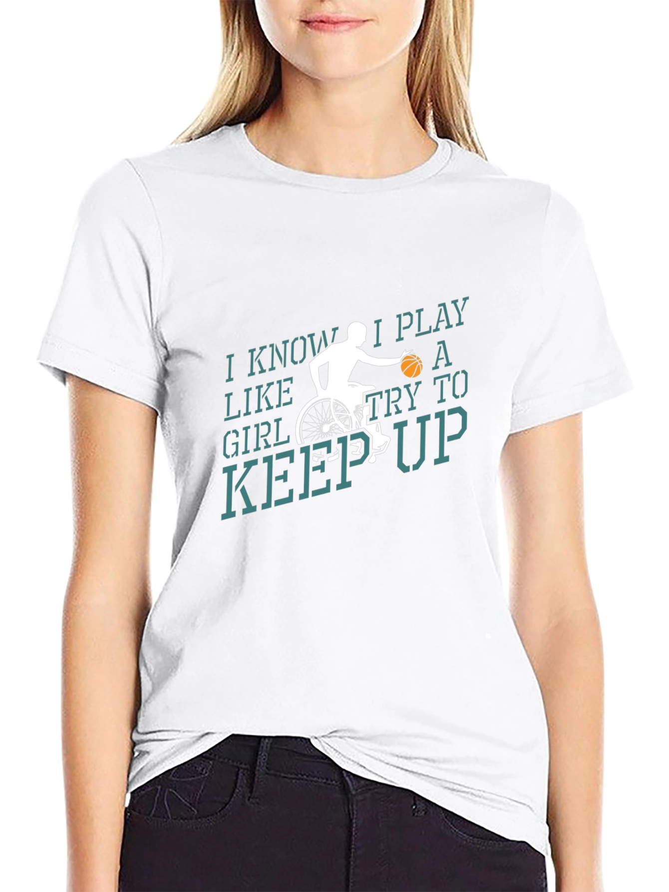 I Play Like A Girl Basketball Wheelchair T-Shirt