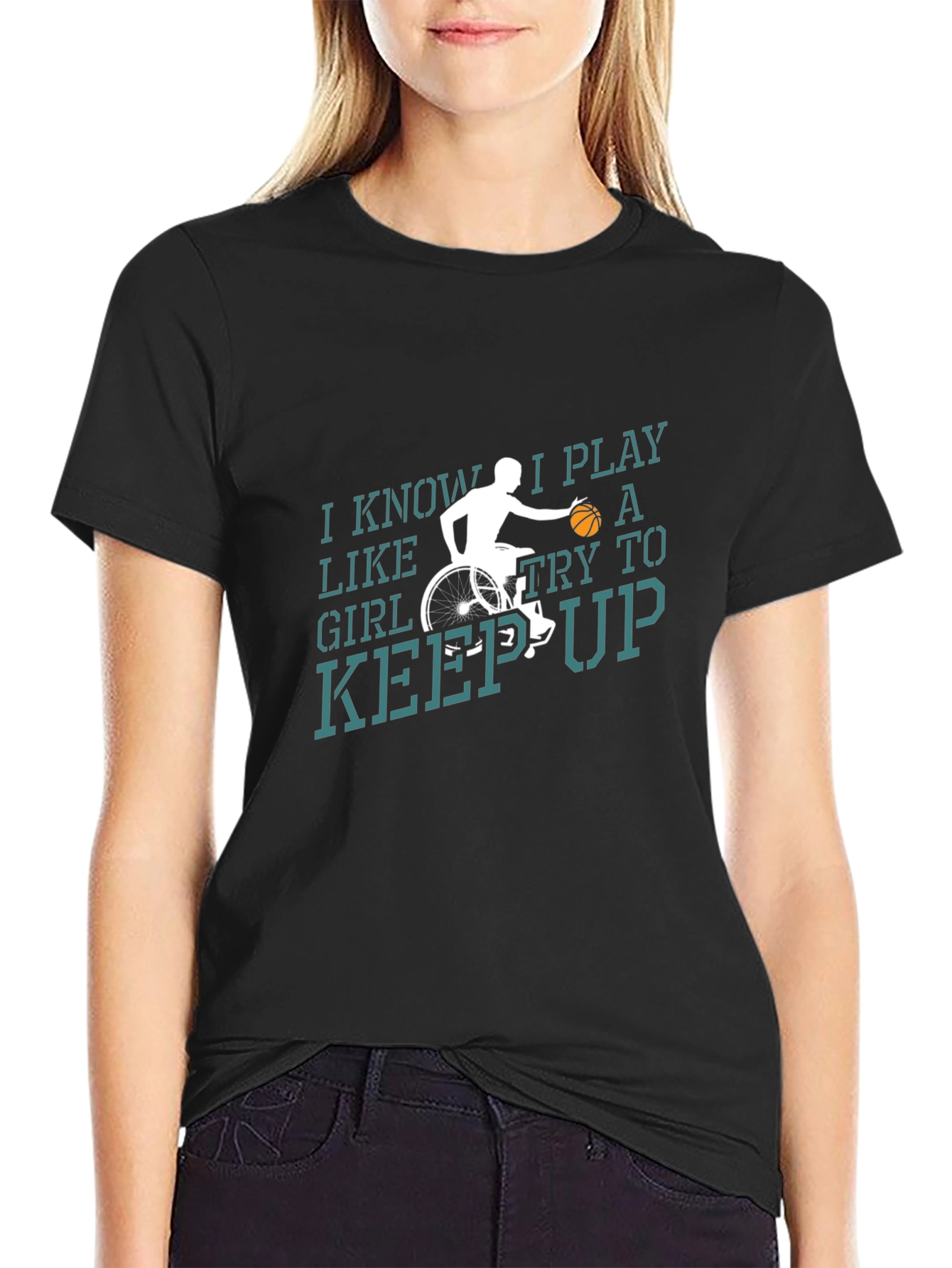 I Play Like A Girl Basketball Wheelchair T-Shirt