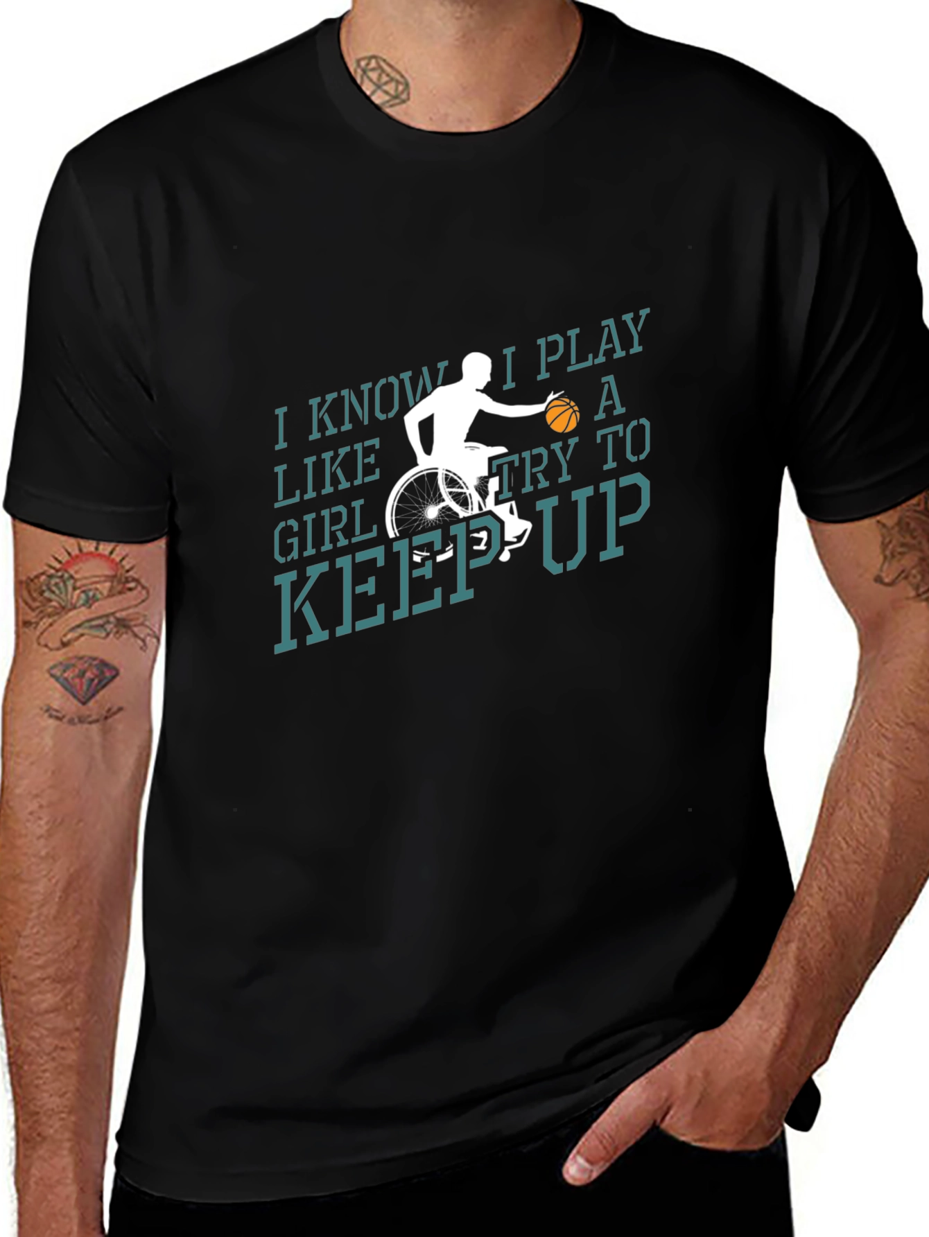 I Play Like A Girl Basketball Wheelchair T-Shirt