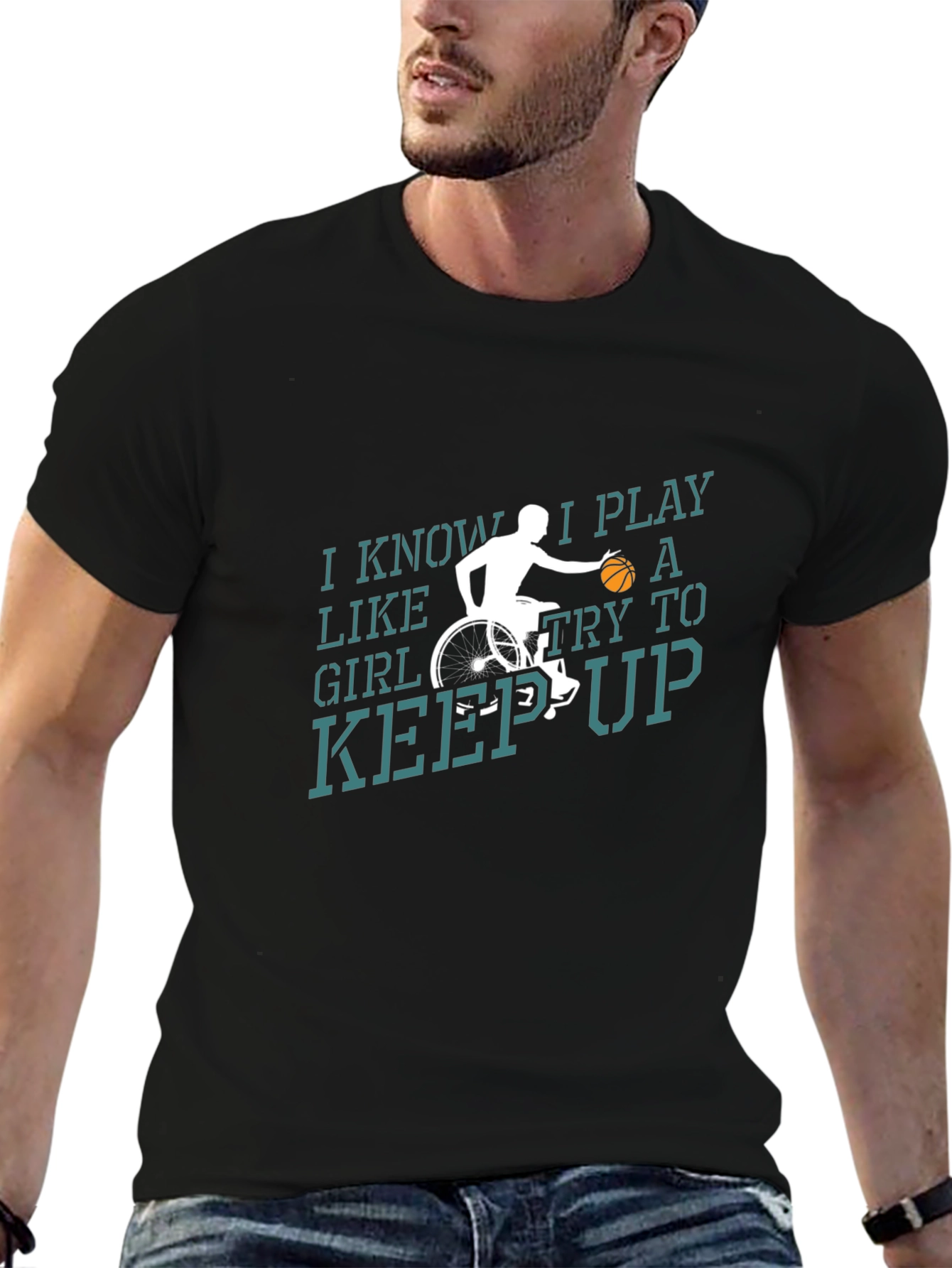 I Play Like A Girl Basketball Wheelchair T-Shirt