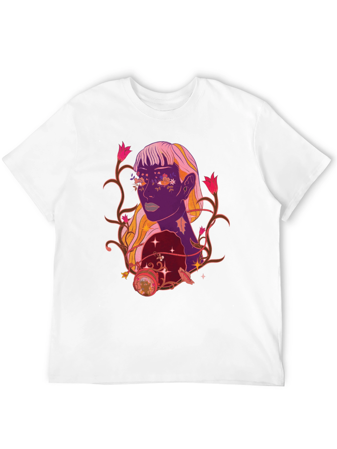Floral Portrait Graphic Tee - Trendy Design