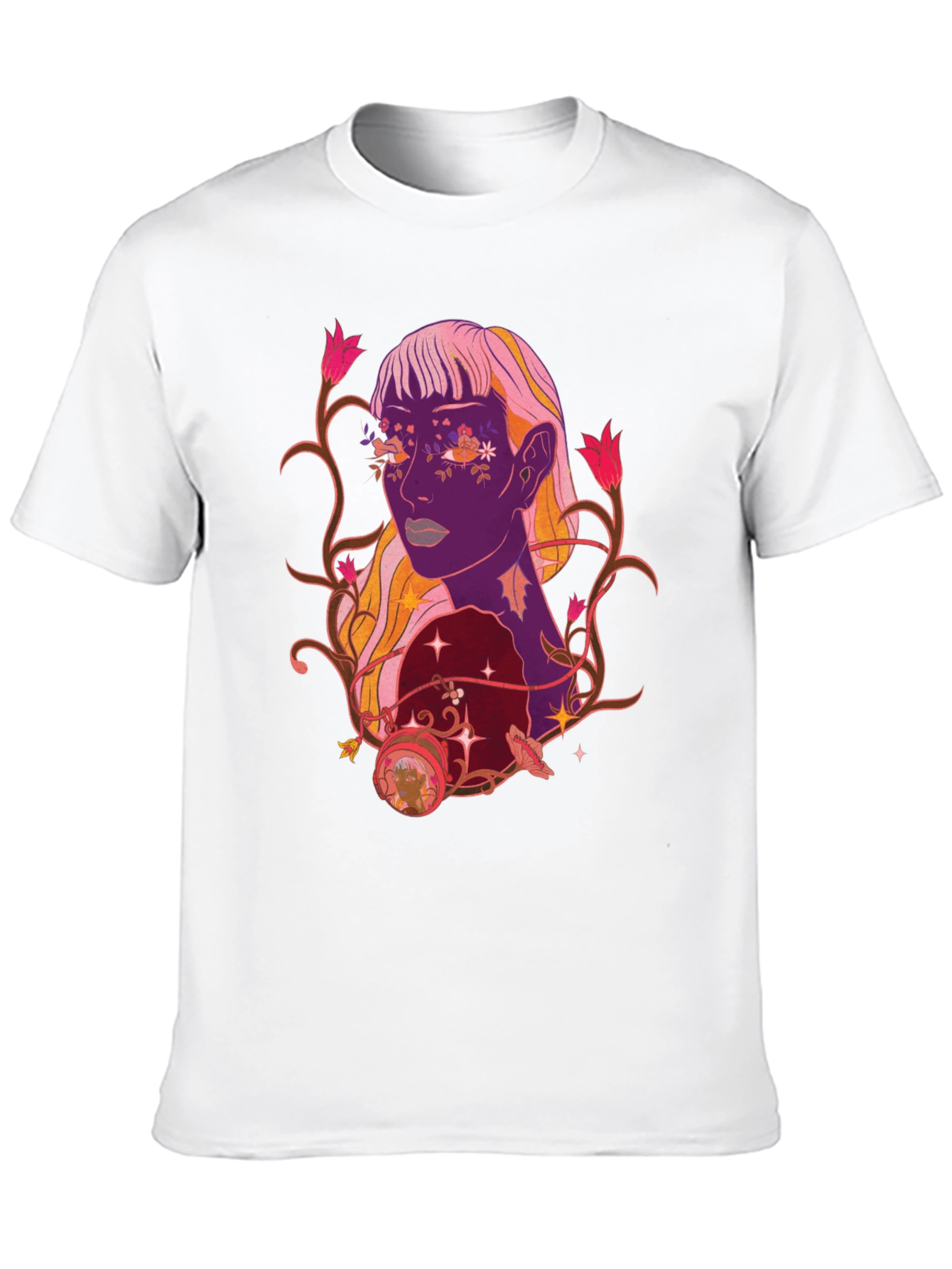 Floral Portrait Graphic Tee - Trendy Design