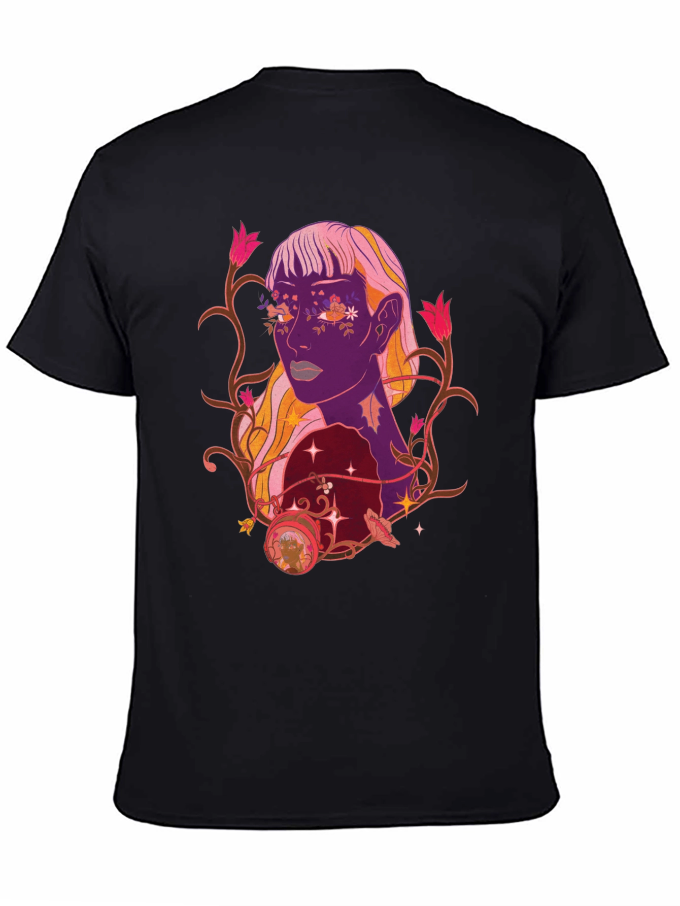 Floral Portrait Graphic Tee - Trendy Design