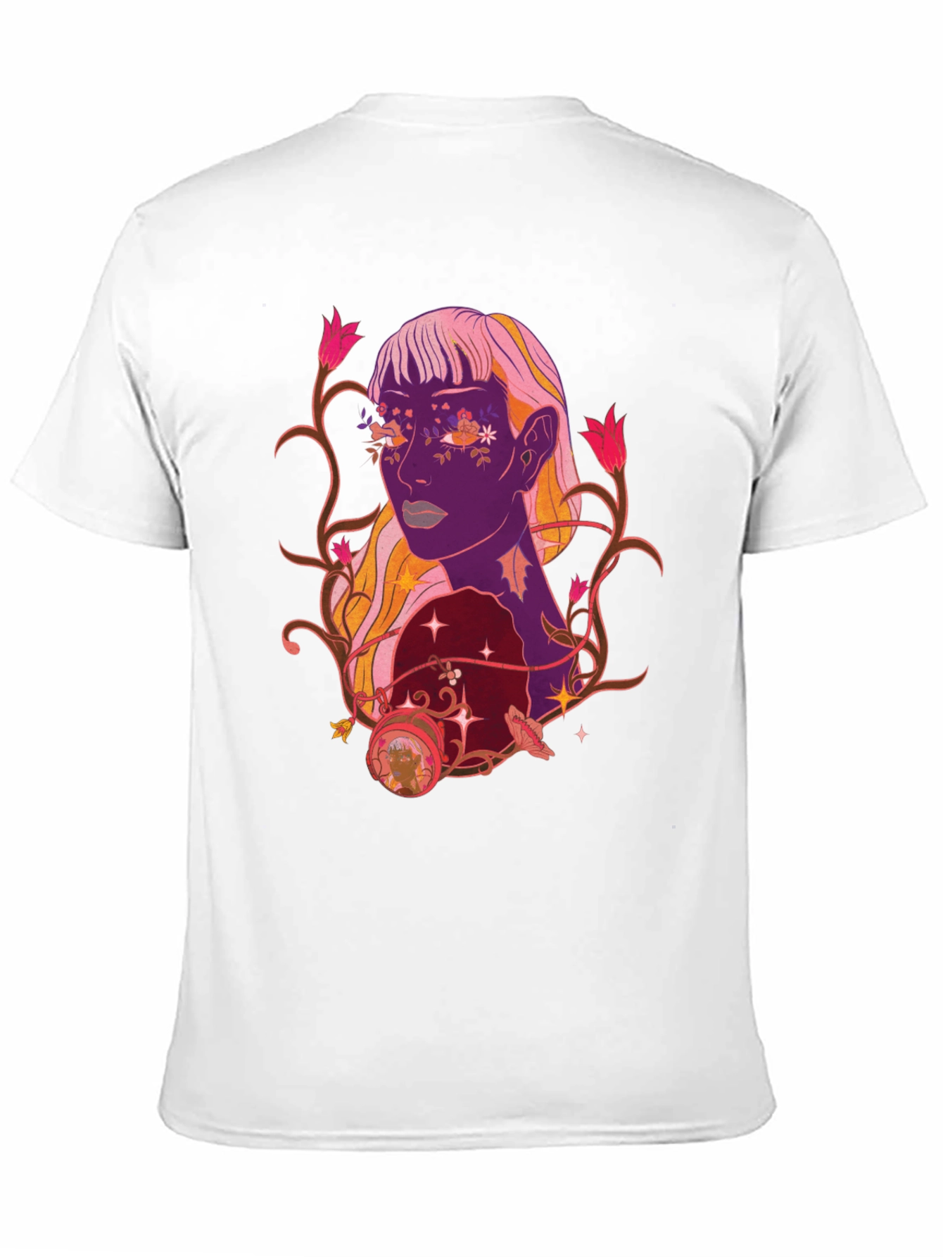Floral Portrait Graphic Tee - Trendy Design