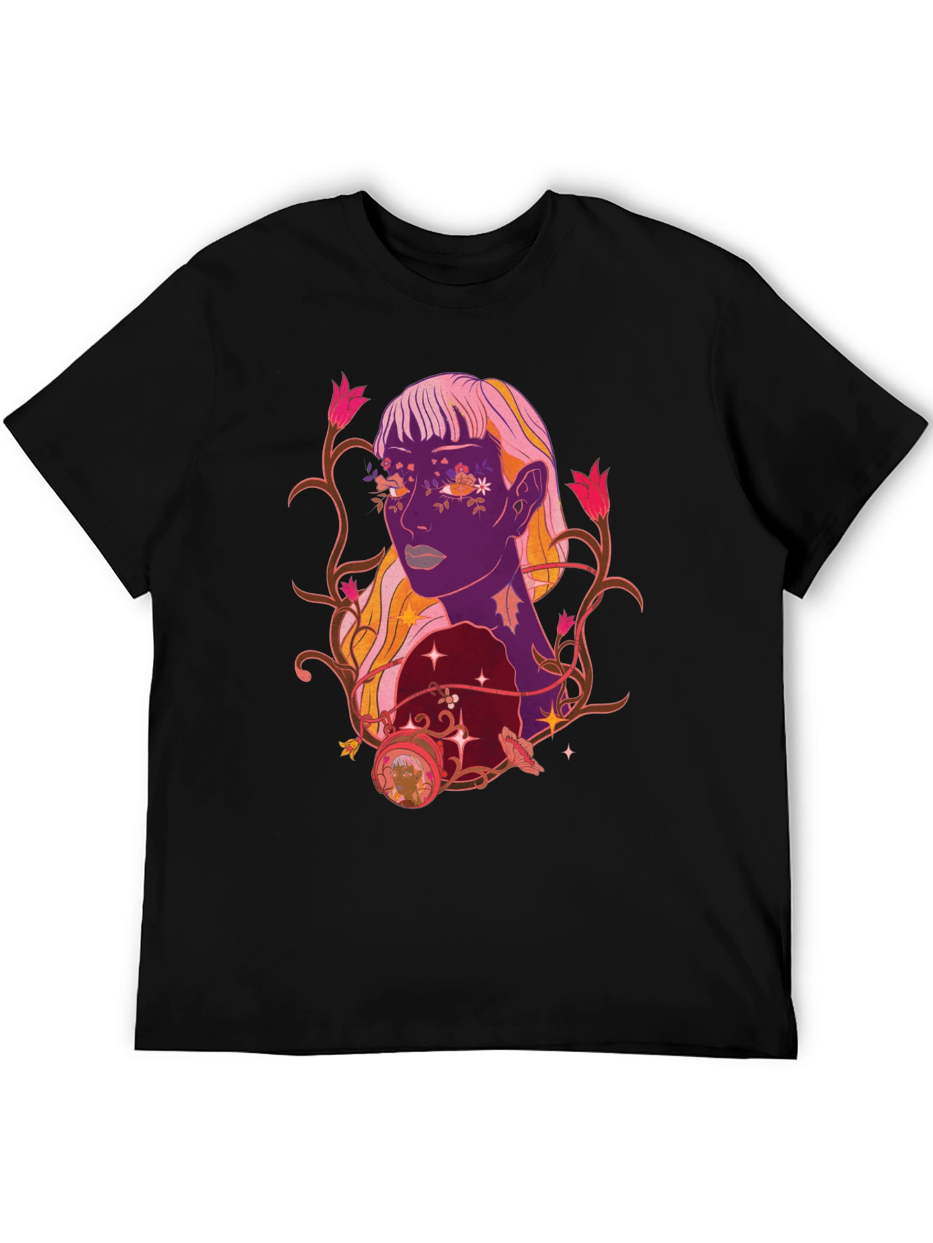 Floral Portrait Graphic Tee - Trendy Design