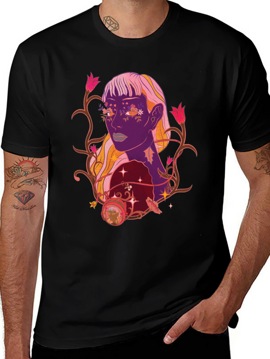 Floral Portrait Graphic Tee - Trendy Design
