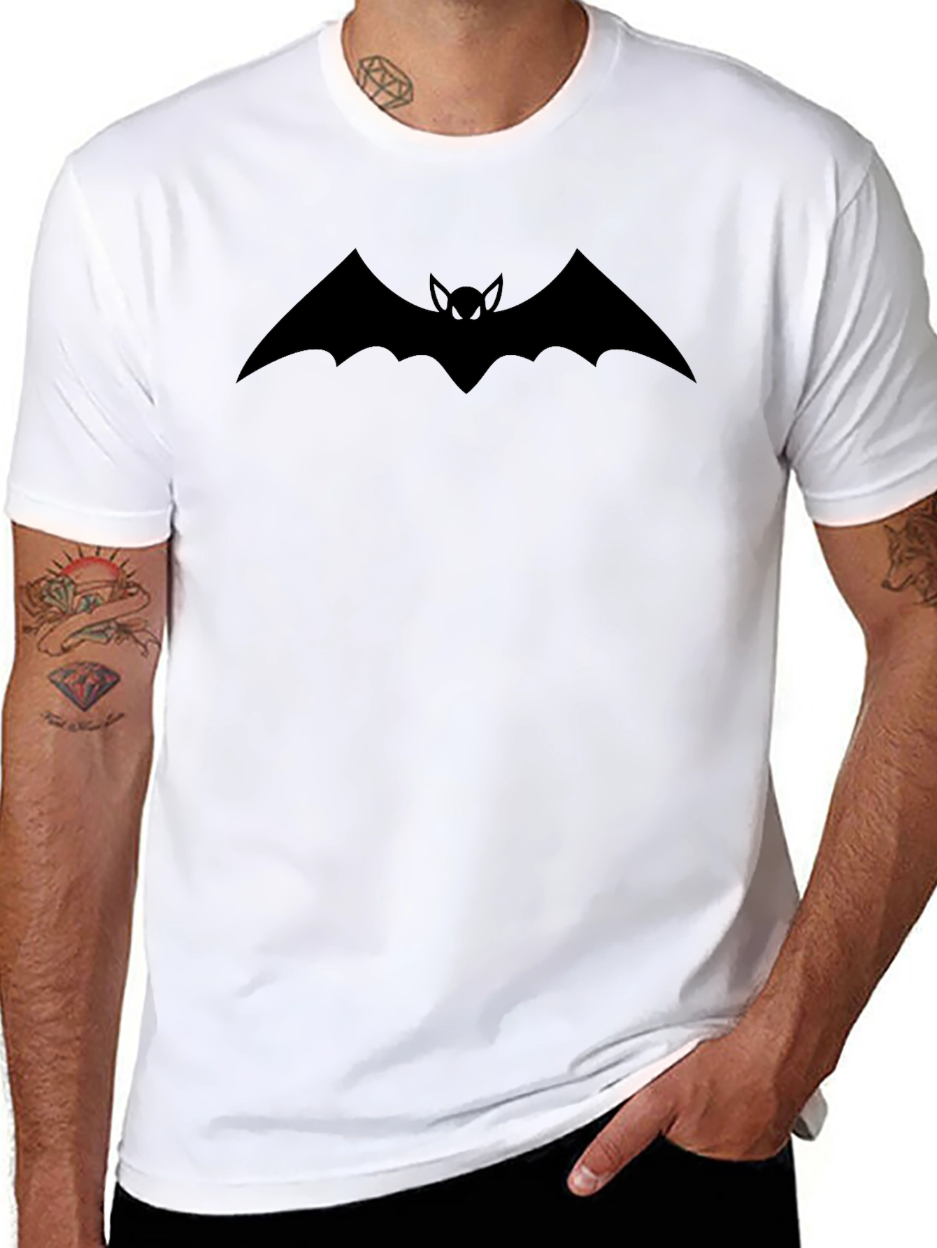 Black Bat Logo T-Shirt - Dark Knight Style