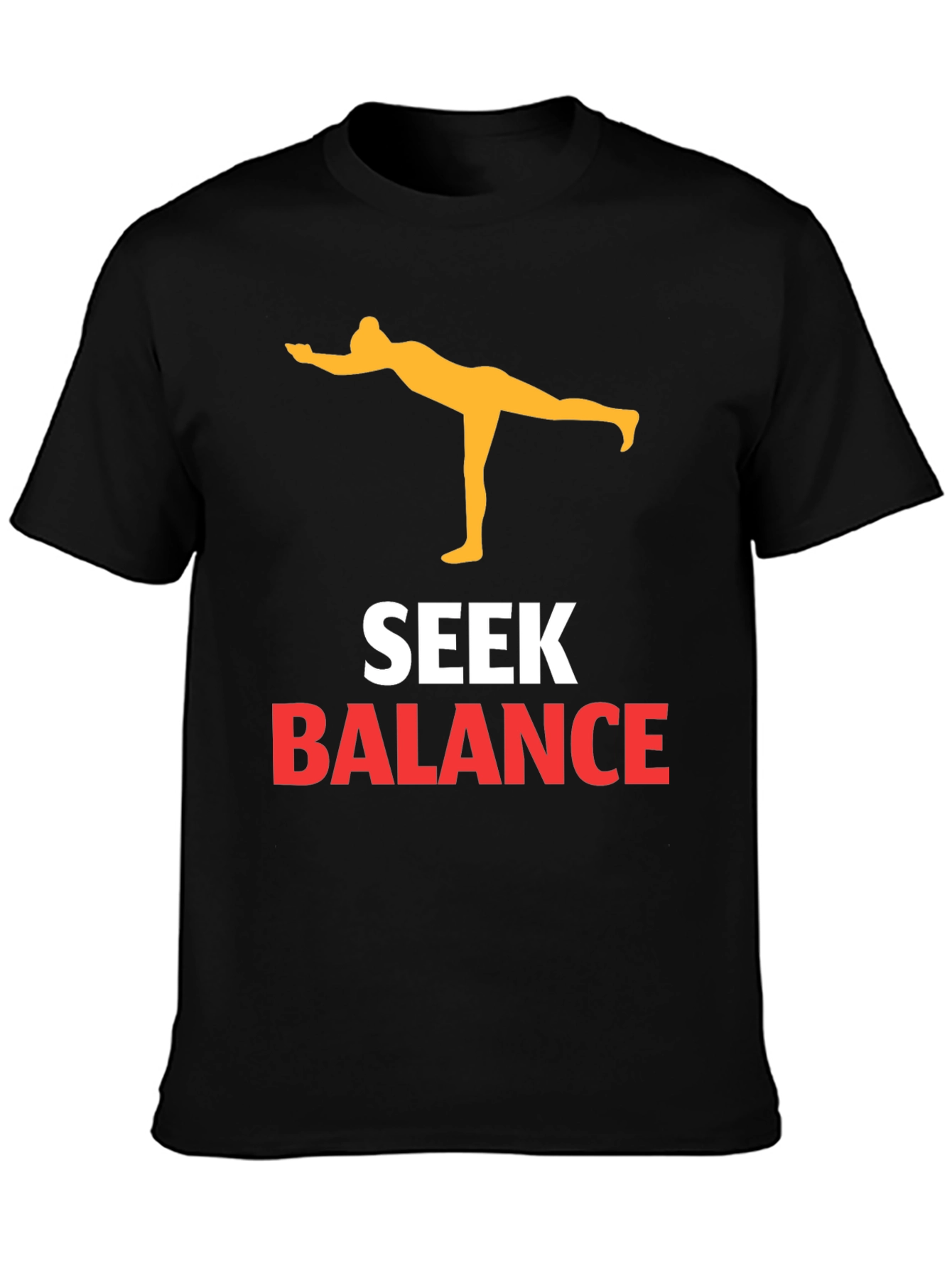 Seek Balance Yoga Graphic Tee - Black
