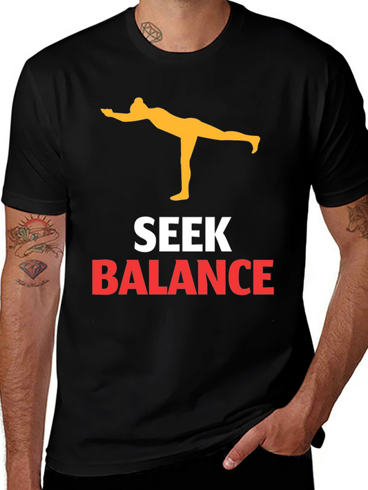 Seek Balance Yoga Graphic Tee - Black