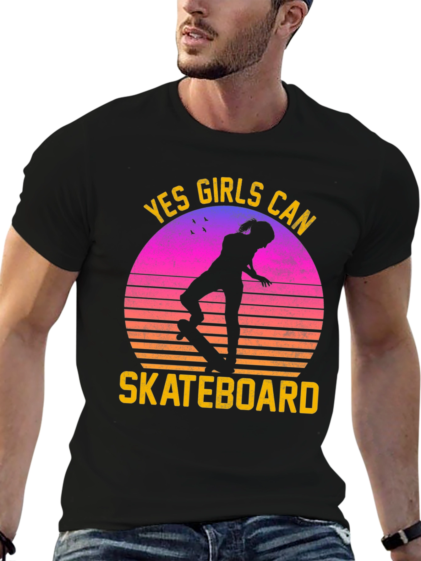 Yes Girls Can Skateboard Graphic Tee