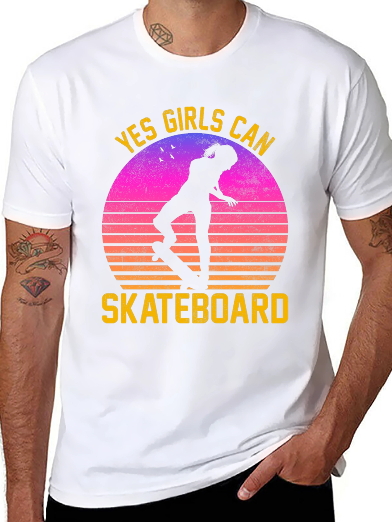 Yes Girls Can Skateboard Graphic Tee