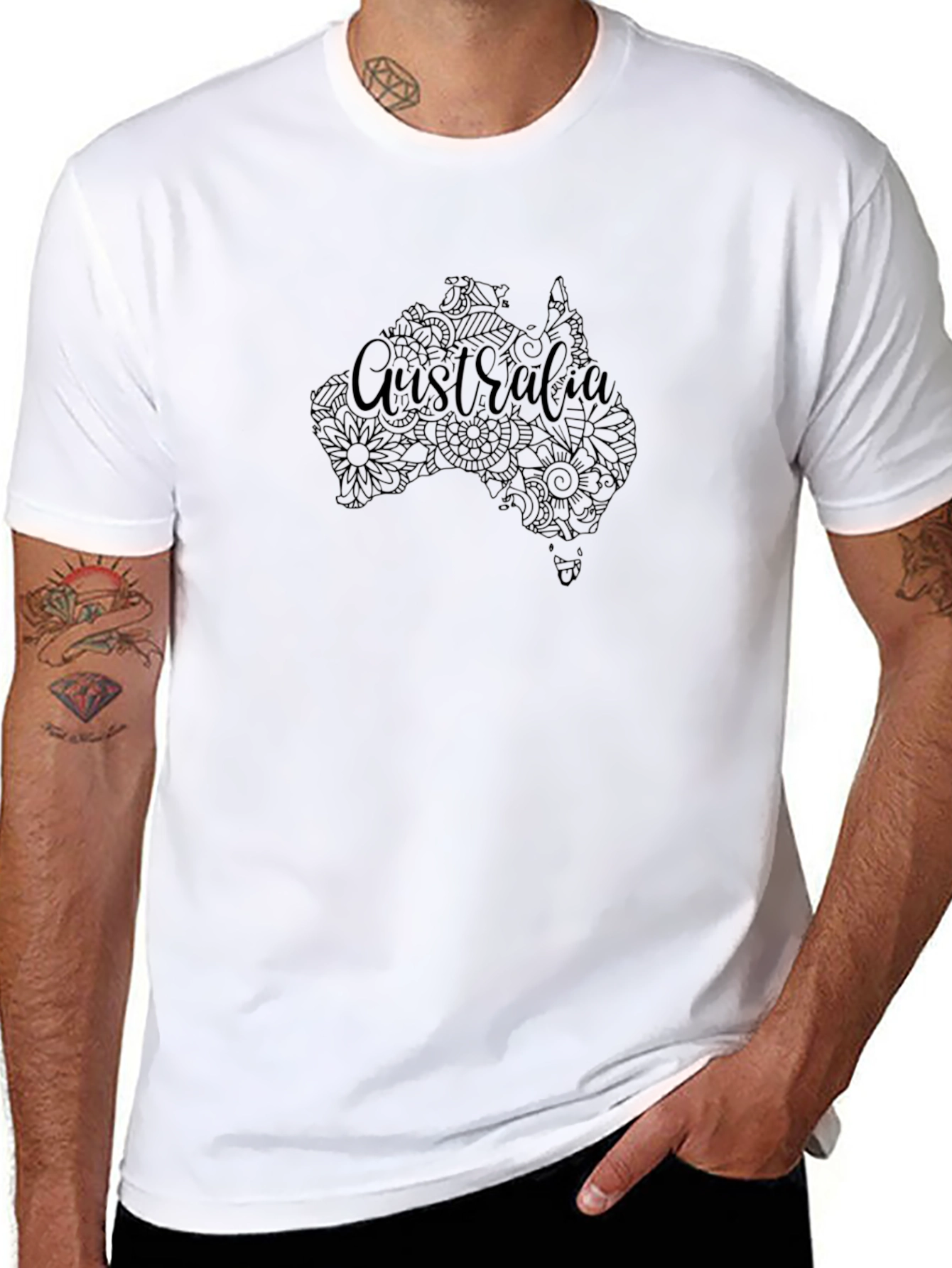 Australia Map Floral T-Shirt
