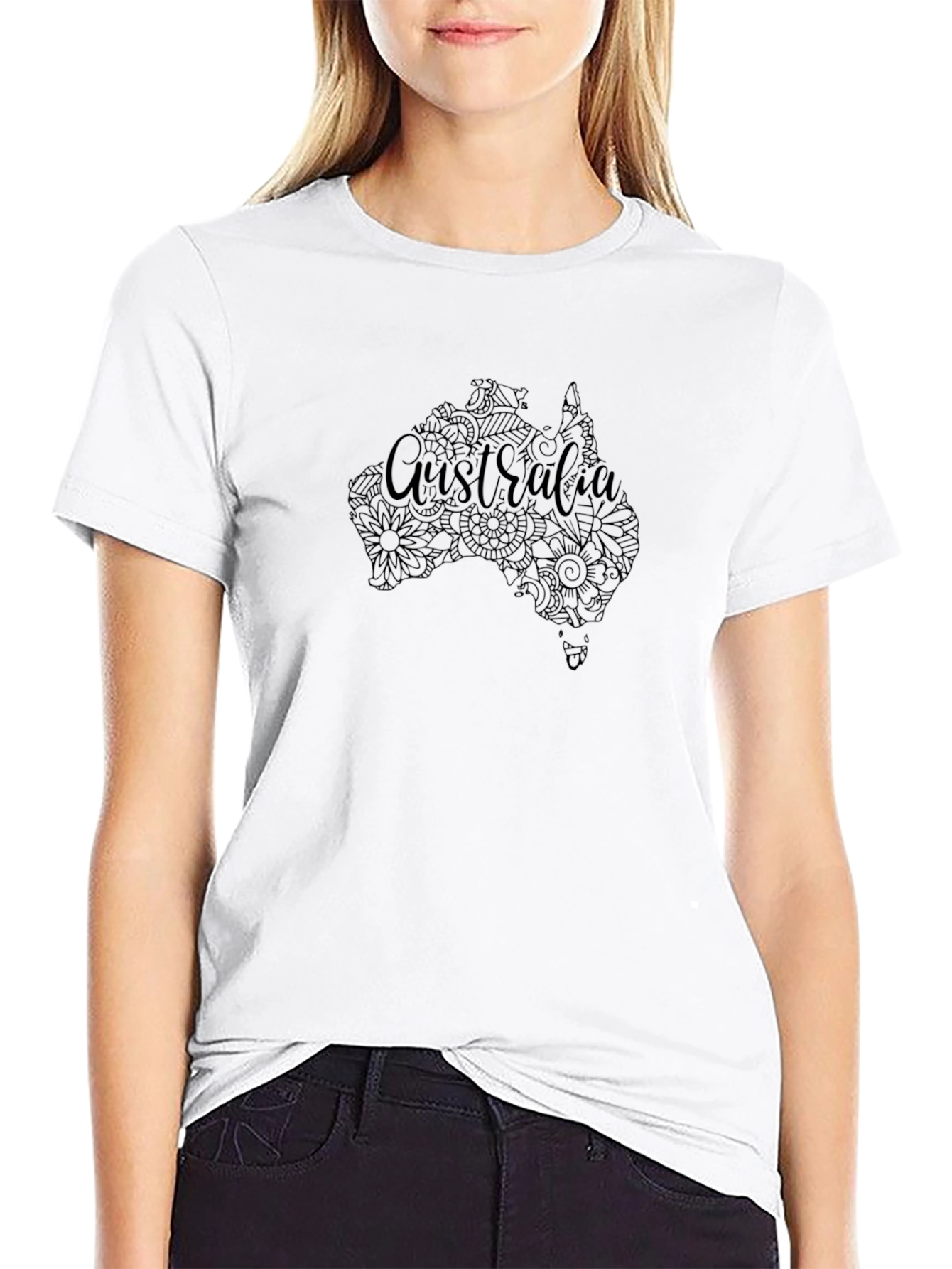 Australia Map Floral T-Shirt