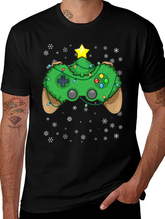 Gamer Christmas T-Shirt - Festive Video Game Controller Design