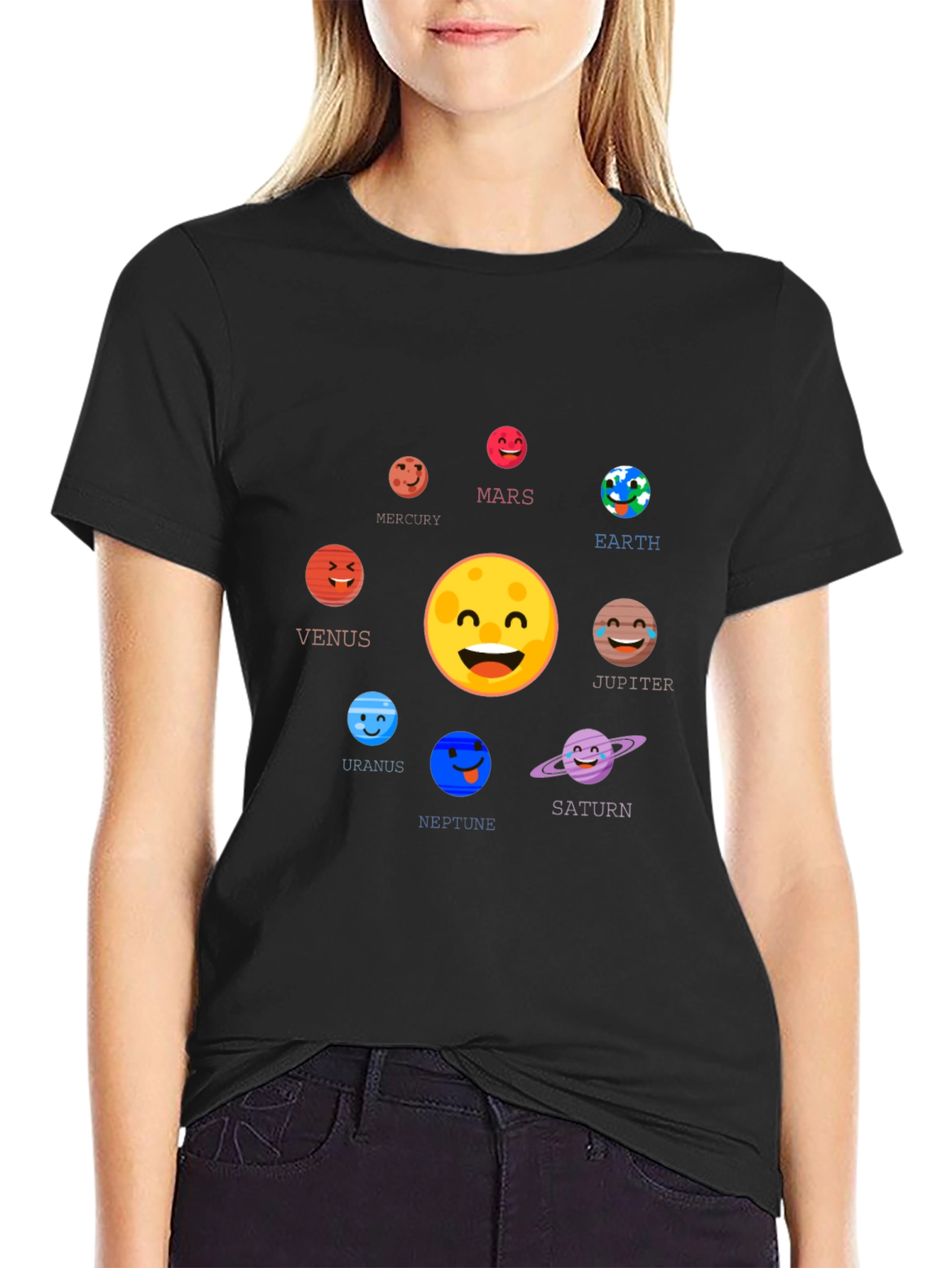 Solar System Planets Emoji T-Shirt