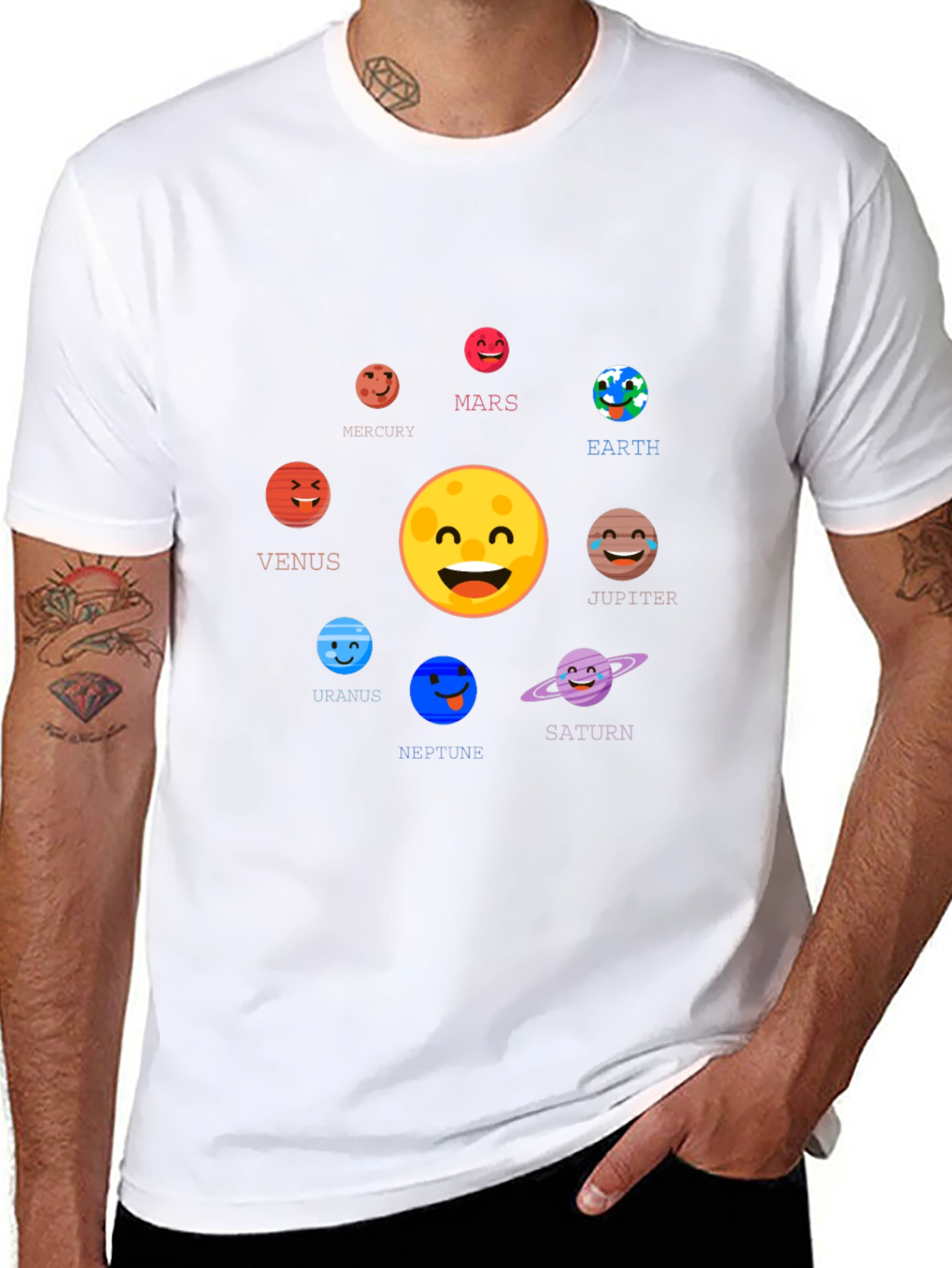 Solar System Planets Emoji T-Shirt