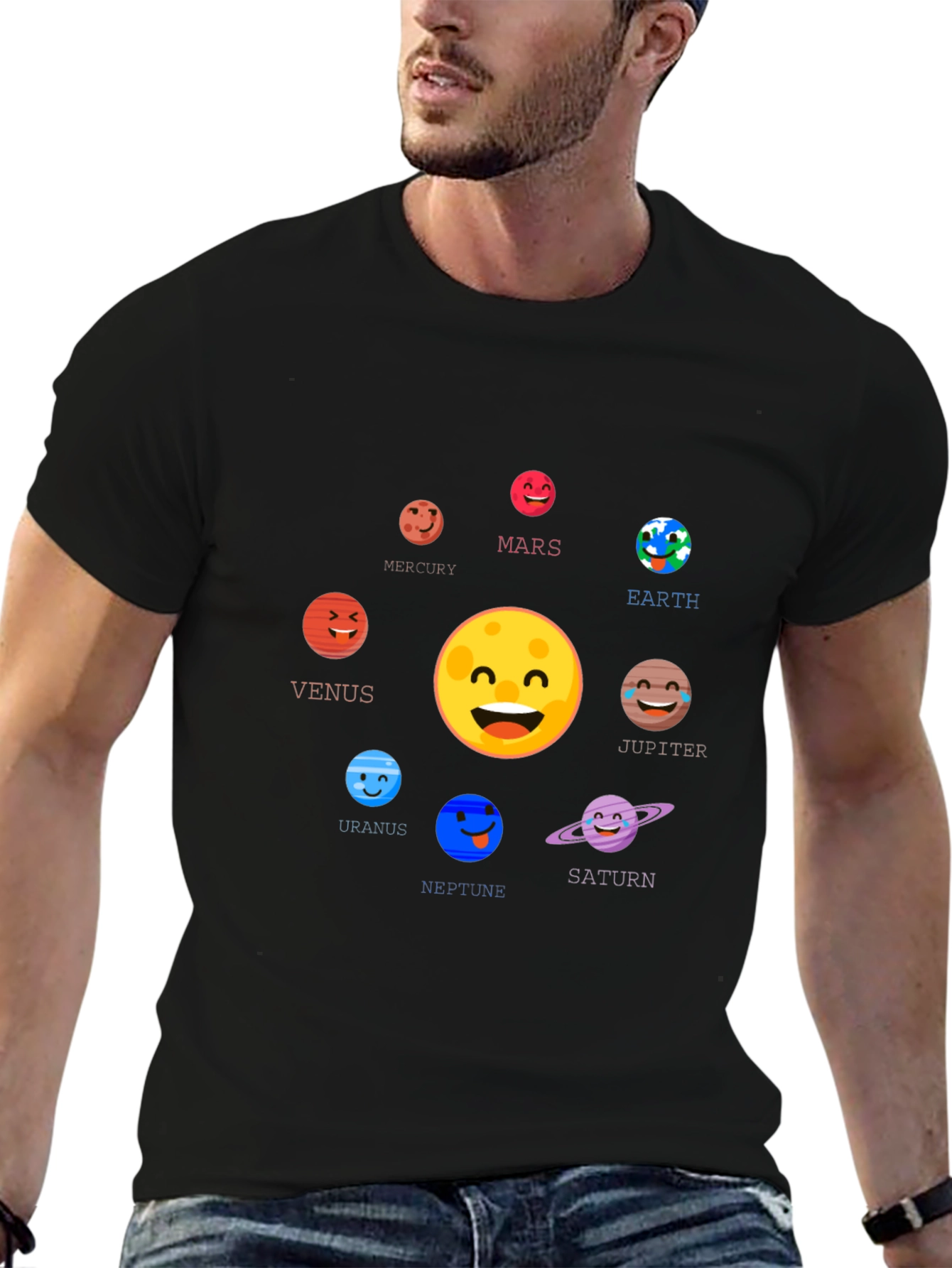 Solar System Planets Emoji T-Shirt