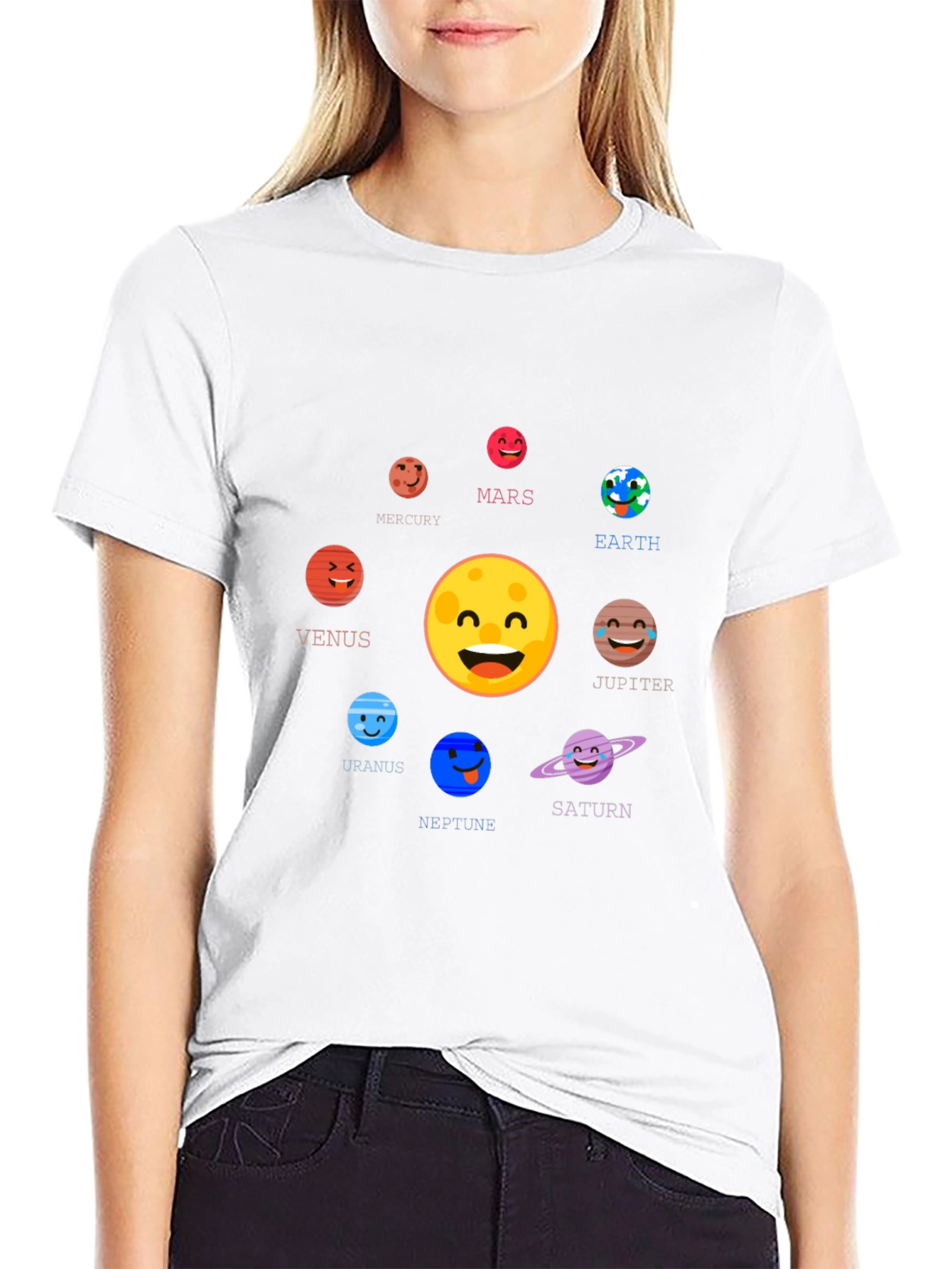 Solar System Planets Emoji T-Shirt