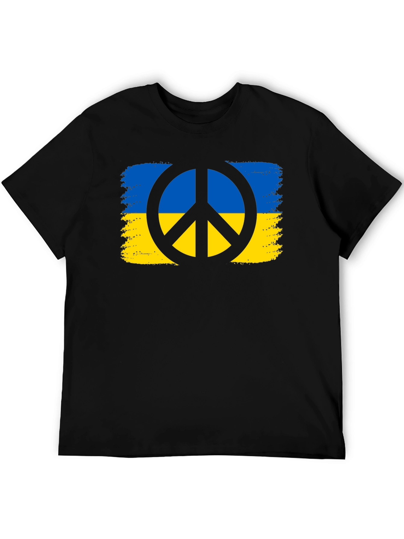 Ukraine Peace Sign Black T-Shirt