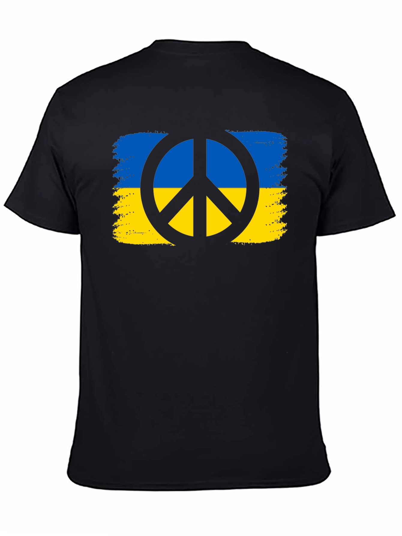 Ukraine Peace Sign Black T-Shirt