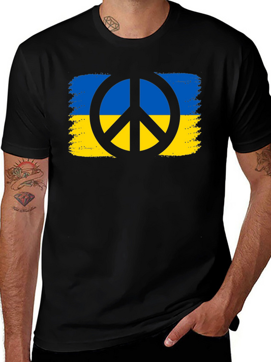 Ukraine Peace Sign Black T-Shirt