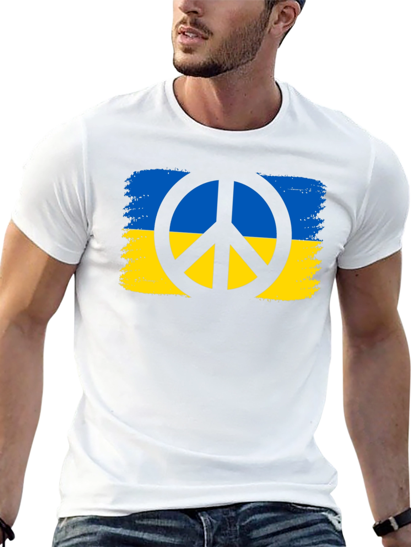 Ukraine Peace Sign Black T-Shirt