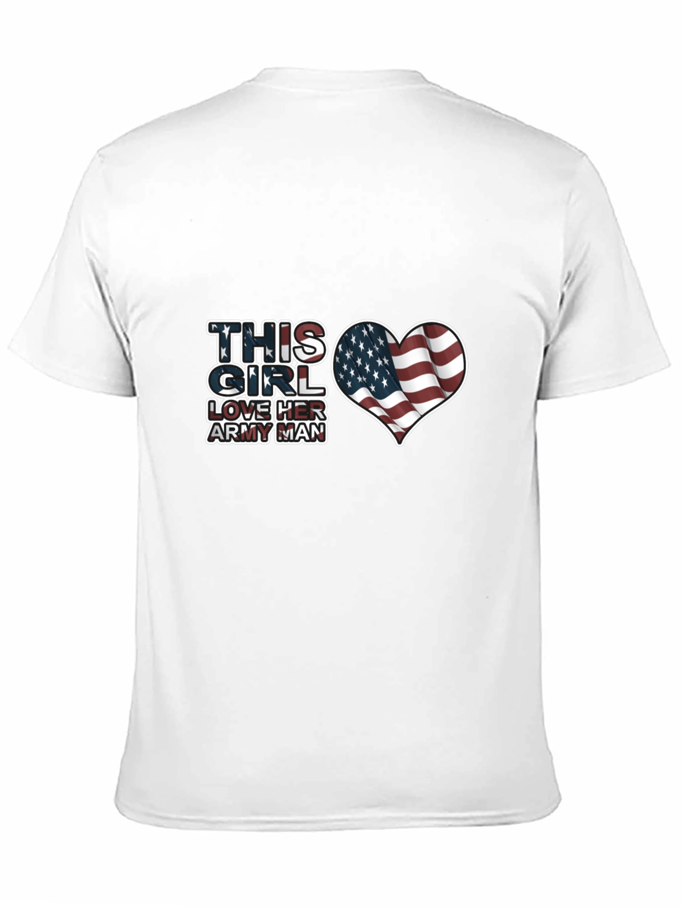 Love Her Army Man Patriotic USA Flag Heart T-Shirt