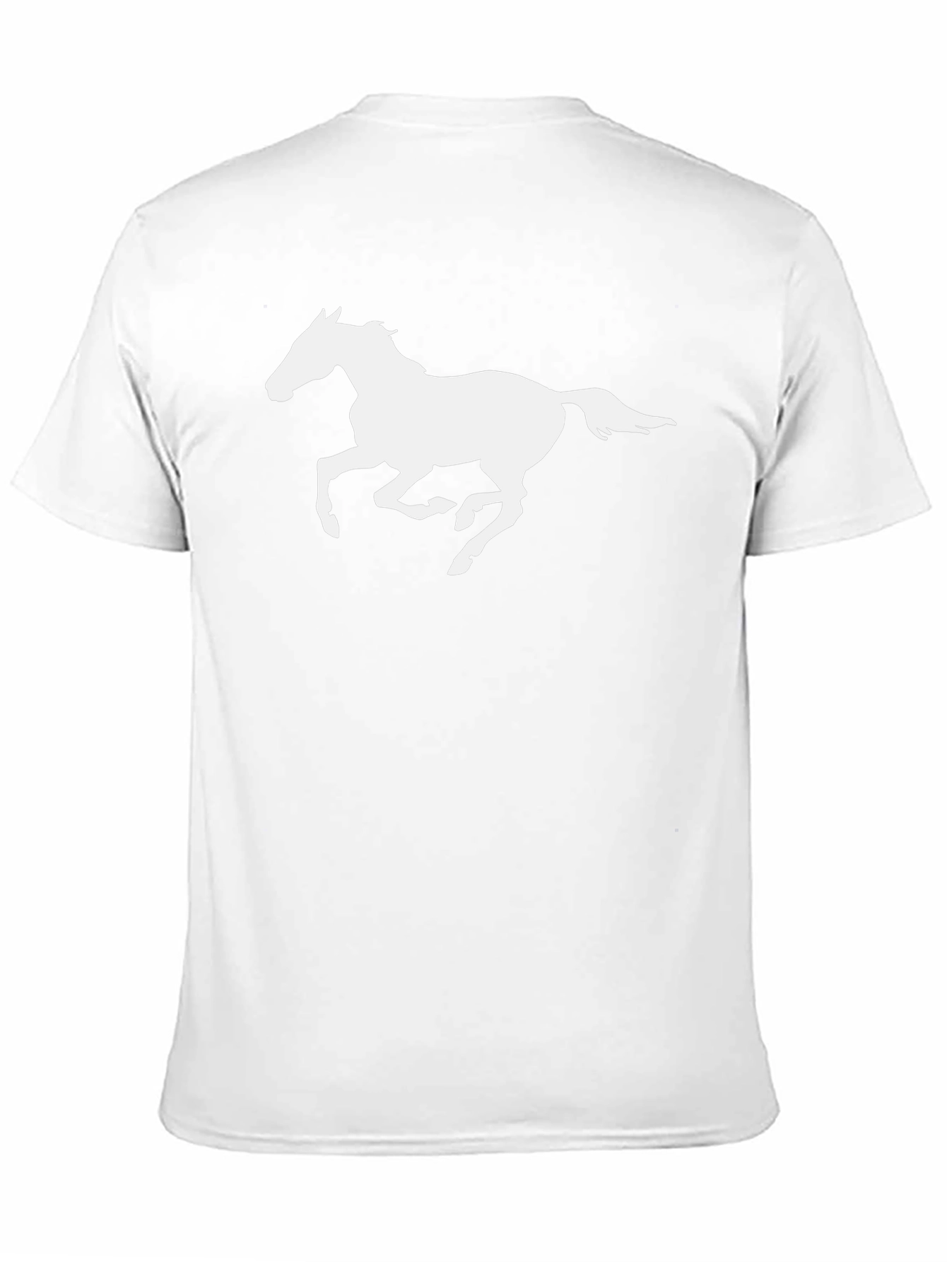 Black T-Shirt with White Horse Graphic