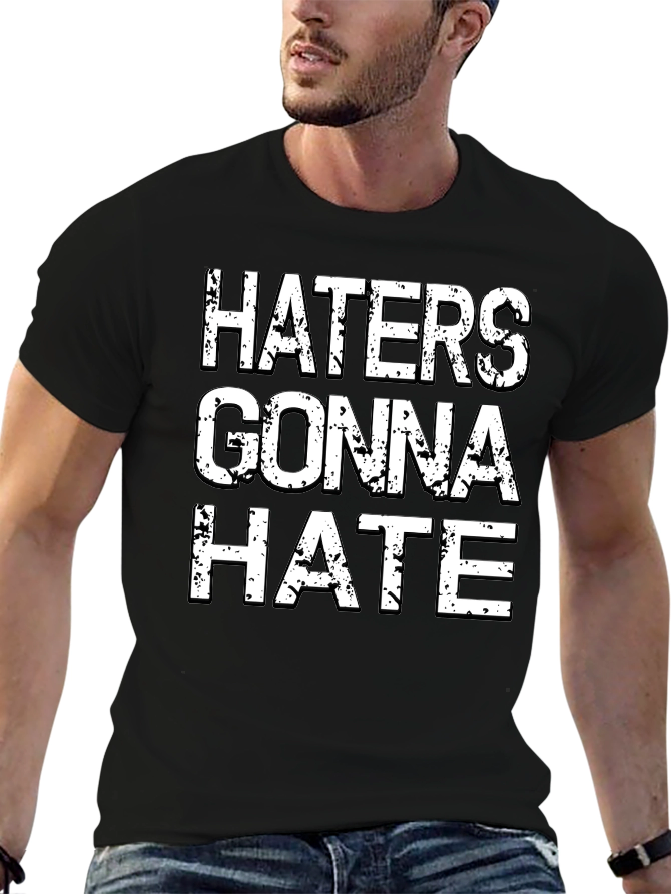 Haters Gonna Hate Graphic Tee - Black Cotton T-Shirt