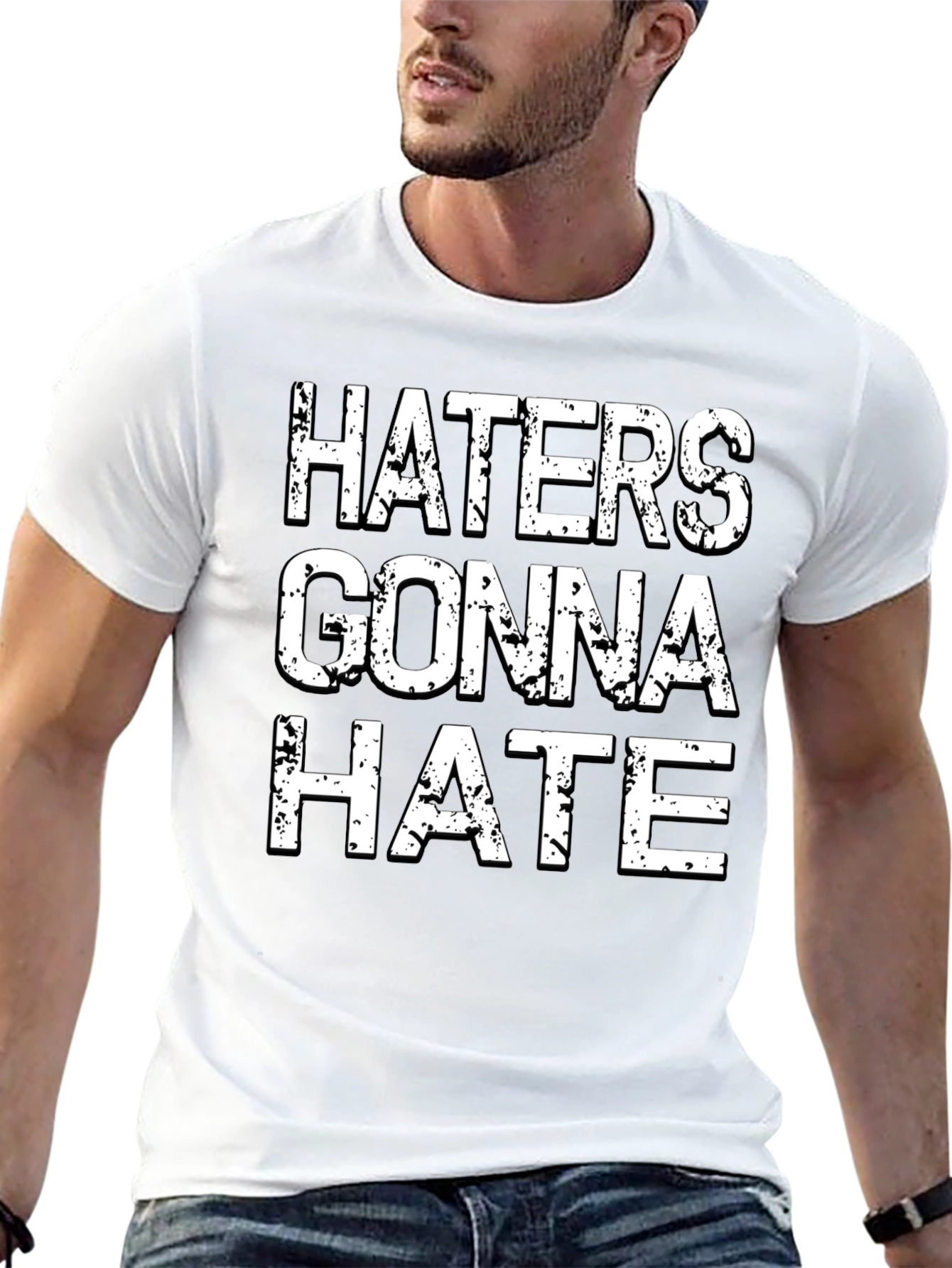 Haters Gonna Hate Graphic Tee - Black Cotton T-Shirt