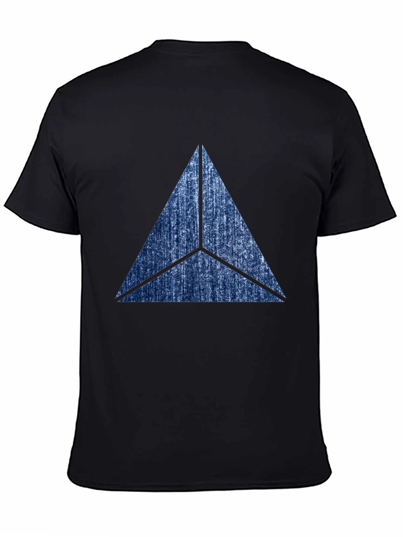 Abstract Triangle Graphic Print Mens Black T-Shirt