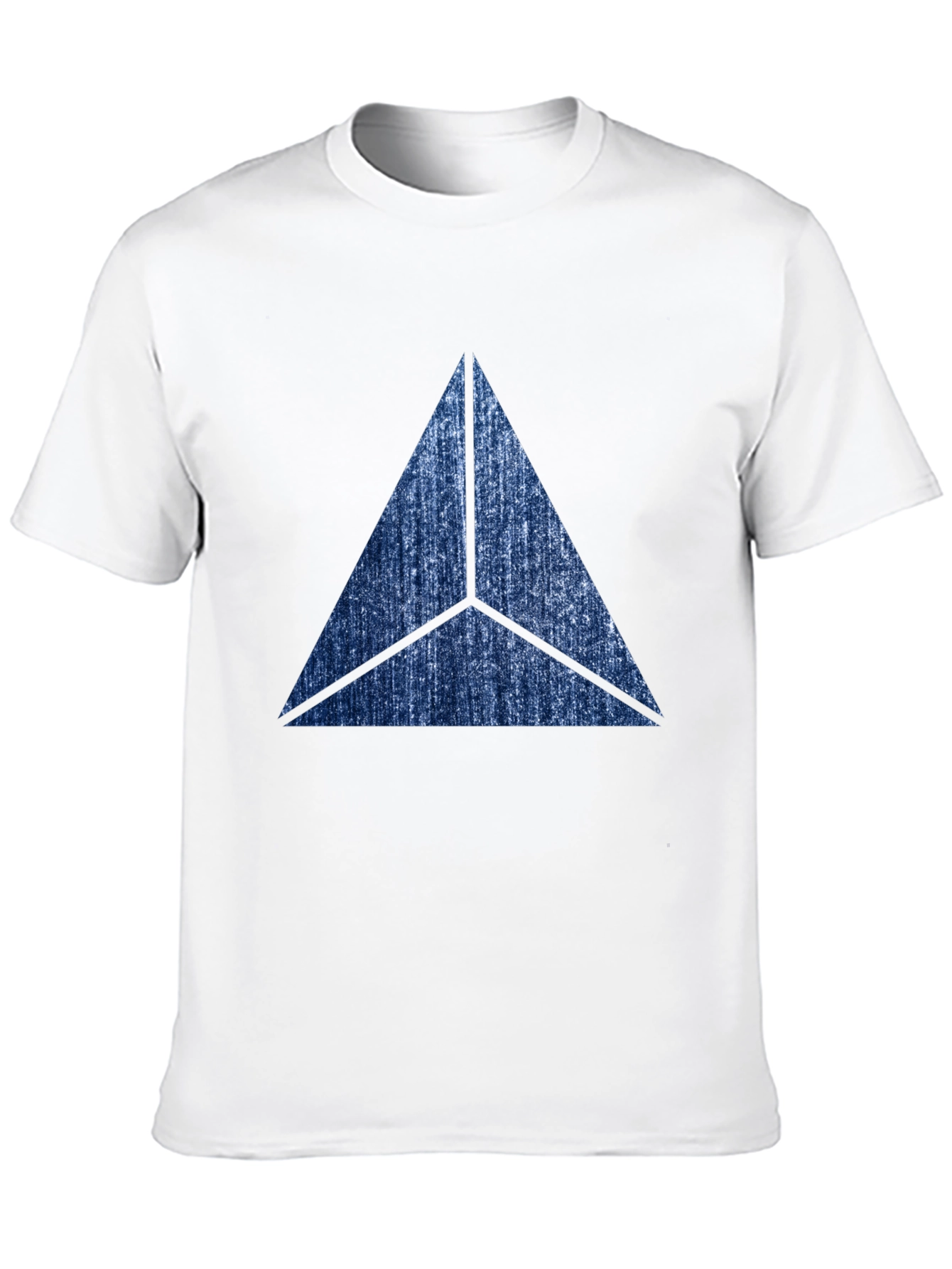 Abstract Triangle Graphic Print Mens Black T-Shirt