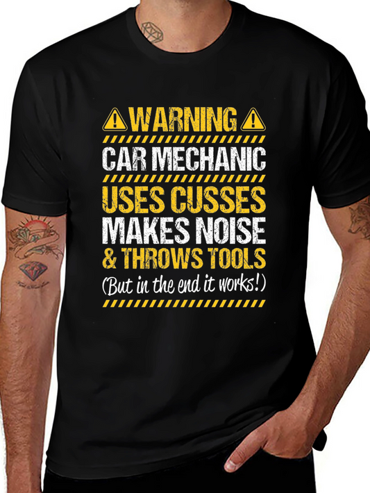 Warning Car Mechanic T-Shirt