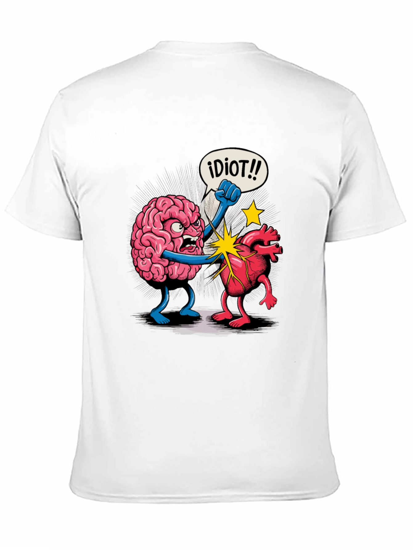Brain vs Heart Funny Graphic Tee - Black