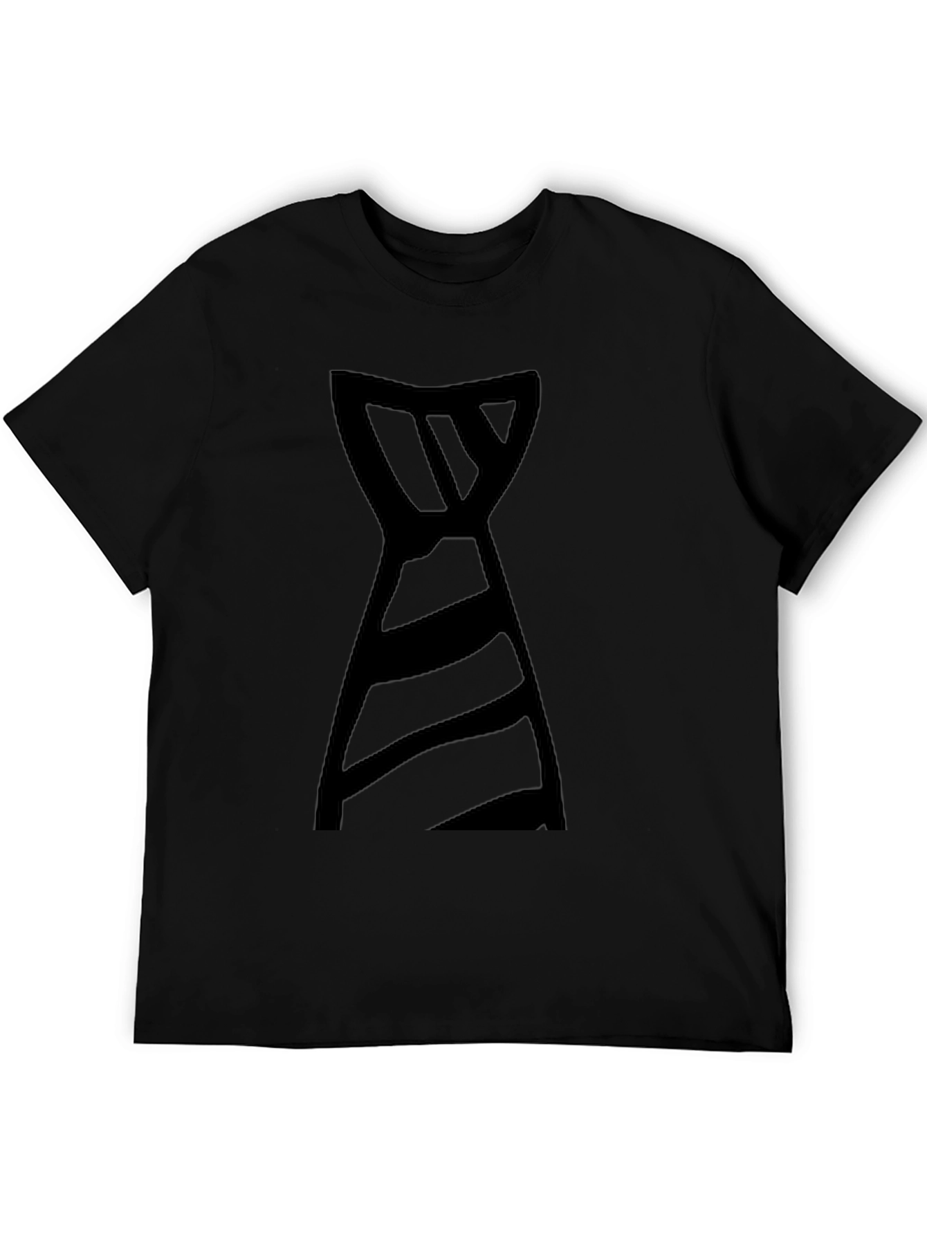 Mens Black T-Shirt with Graphic Tie Design