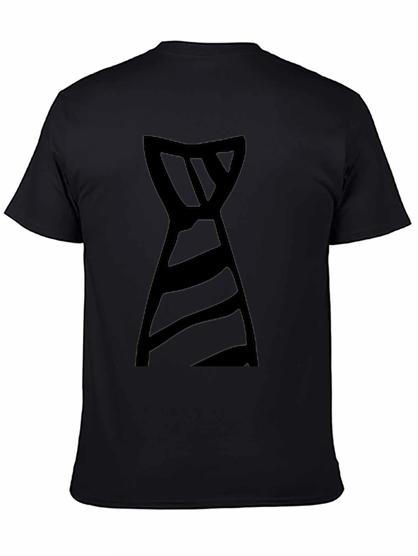 Mens Black T-Shirt with Graphic Tie Design