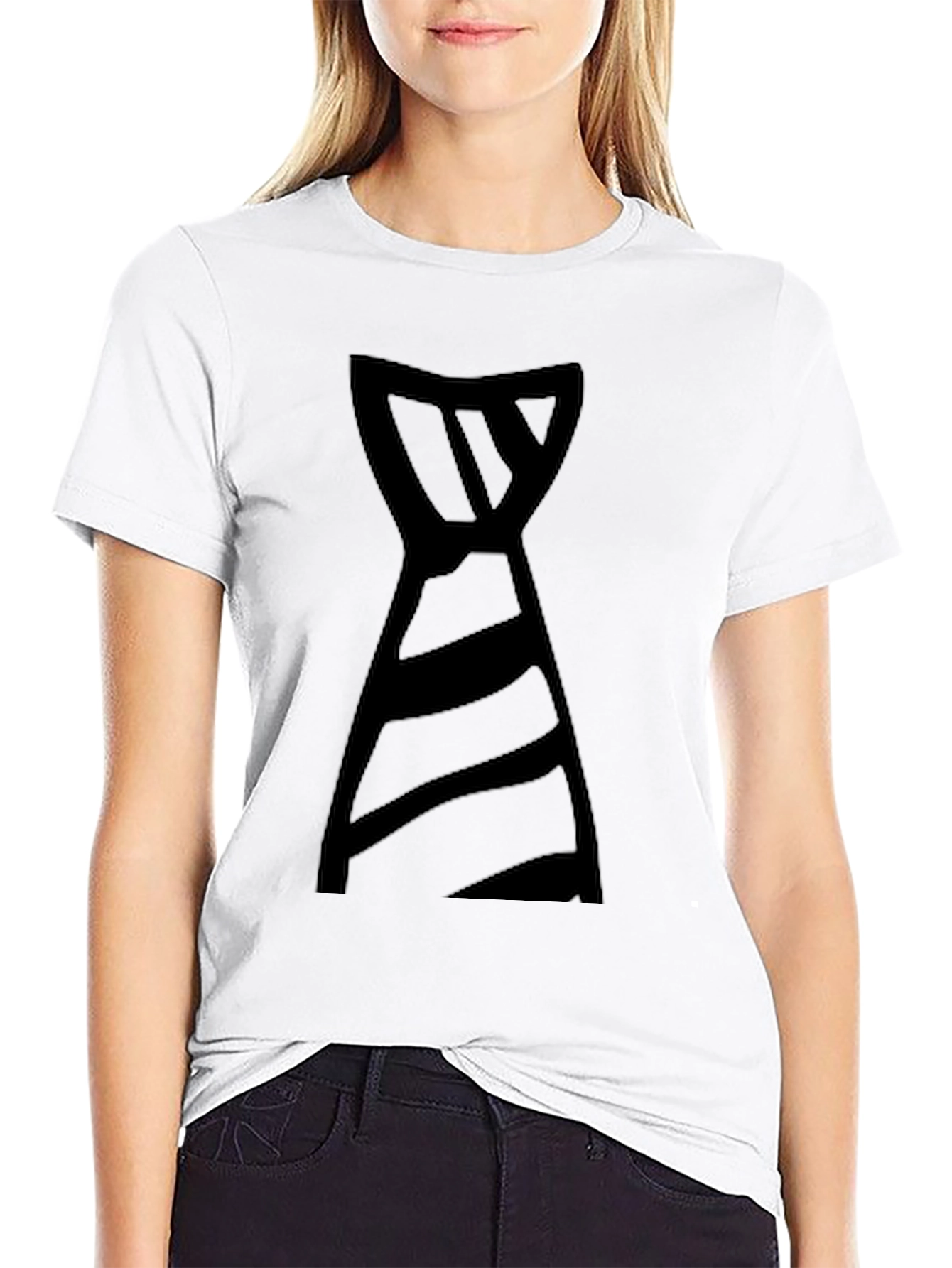 Mens Black T-Shirt with Graphic Tie Design