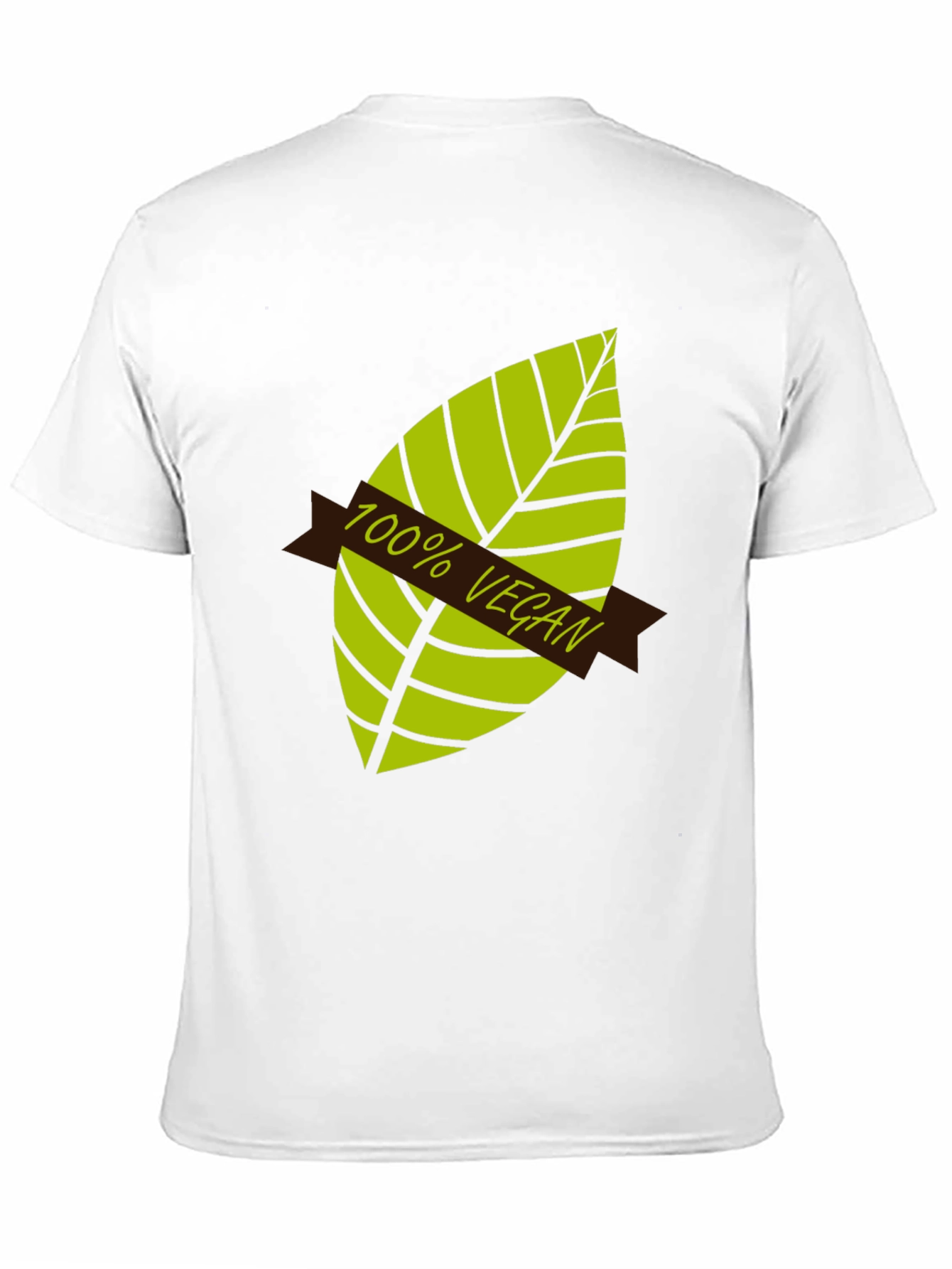 100% Vegan Graphic T-Shirt - Black Leaf Design