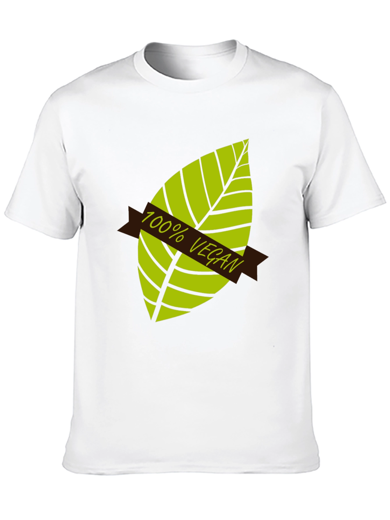 100% Vegan Graphic T-Shirt - Black Leaf Design
