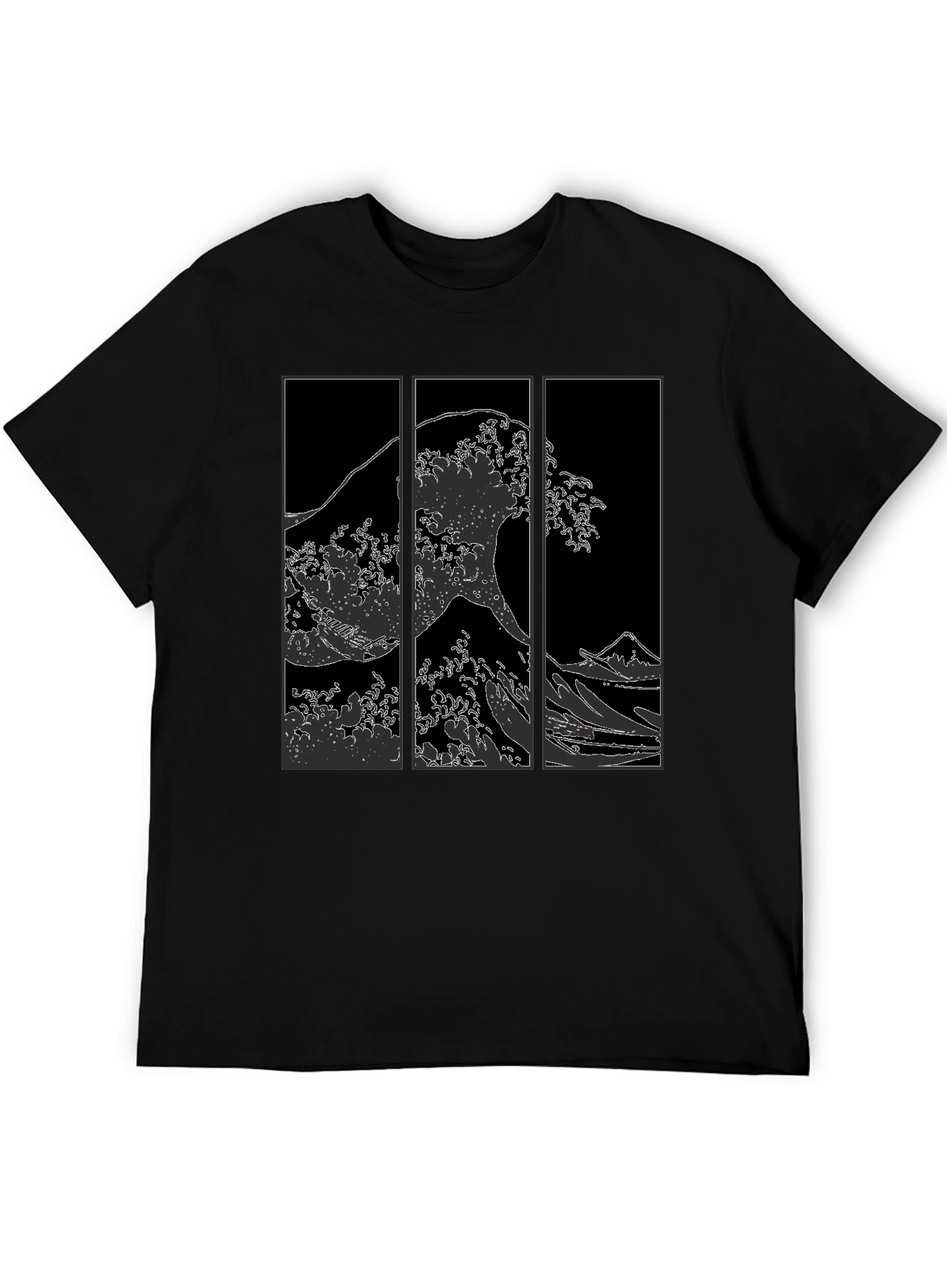 Great Wave T-Shirt - Stylish Black Graphic Tee