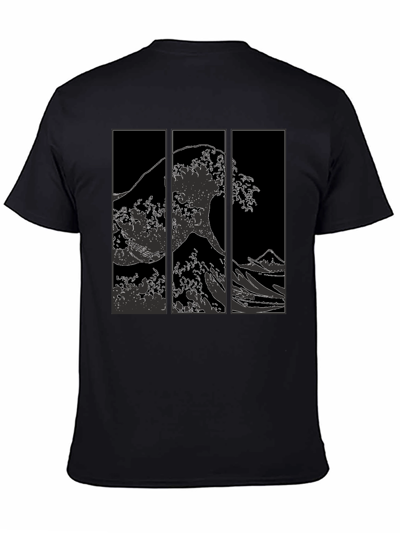 Great Wave T-Shirt - Stylish Black Graphic Tee