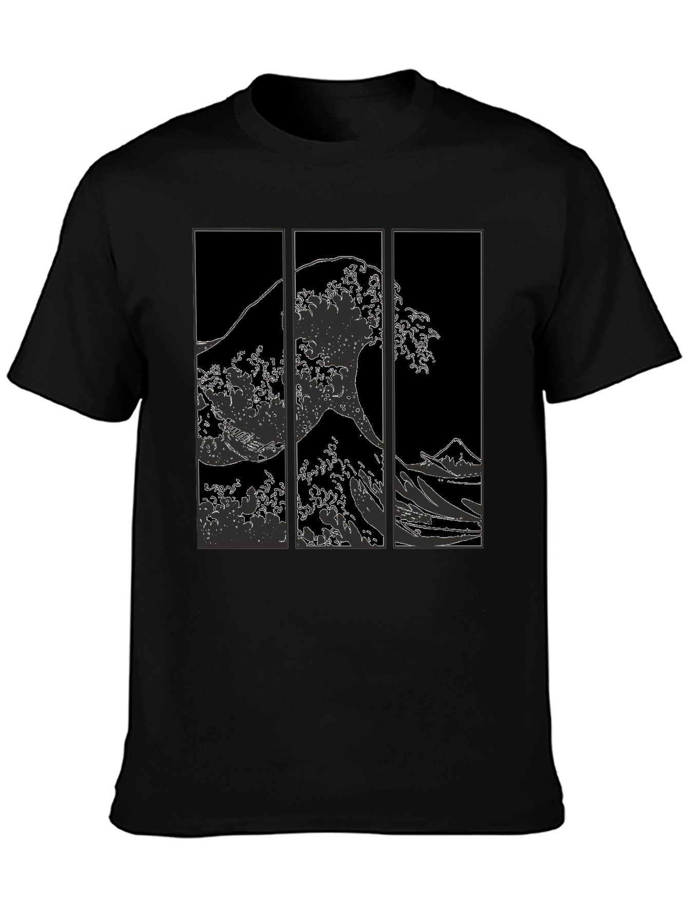 Great Wave T-Shirt - Stylish Black Graphic Tee