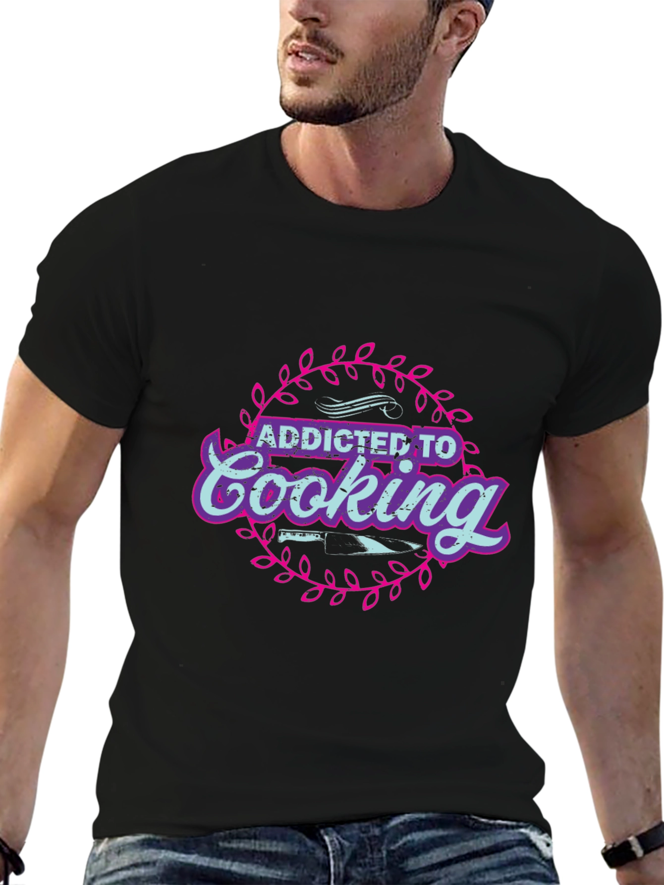 Addicted to Cooking T-Shirt Chef Foodie Tee