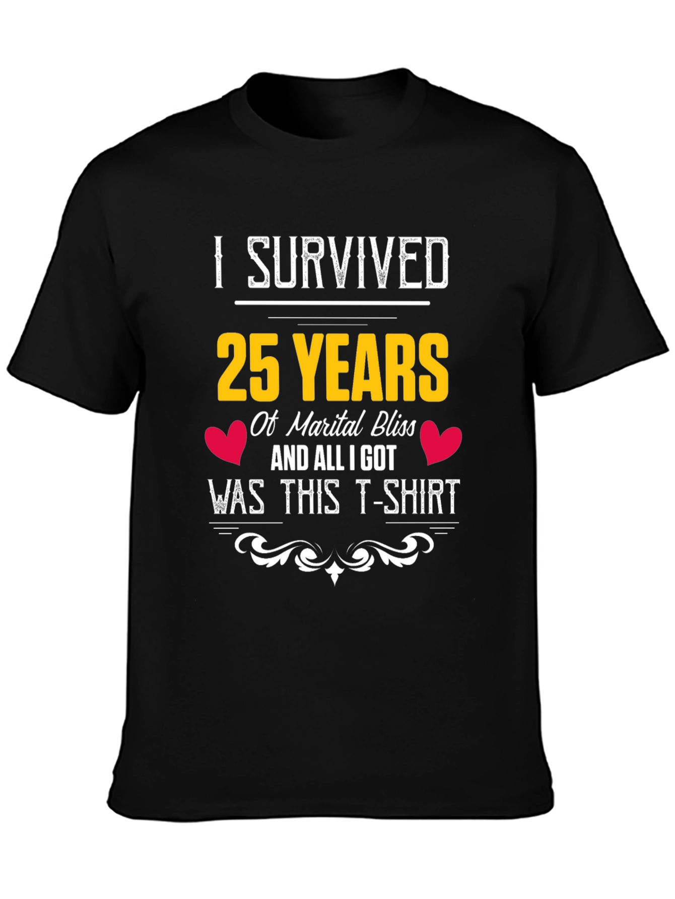 Funny 25th Anniversary T-Shirt - Marital Bliss Survivor