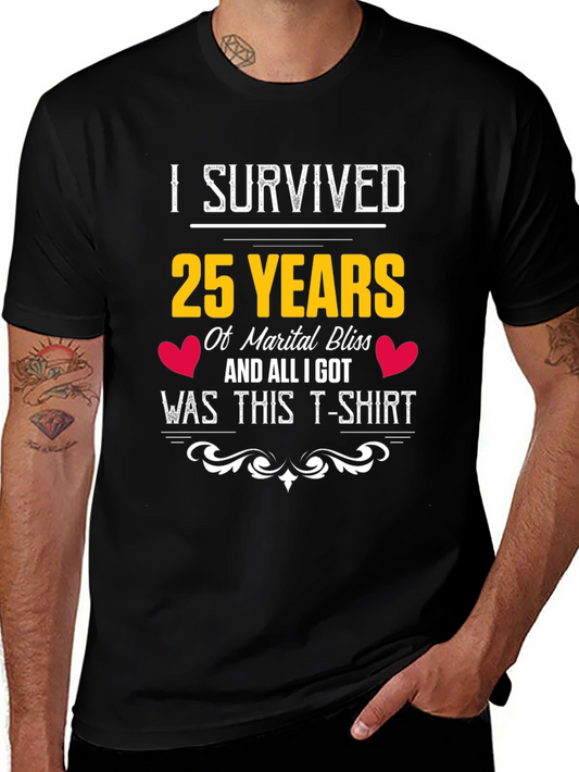 Funny 25th Anniversary T-Shirt - Marital Bliss Survivor