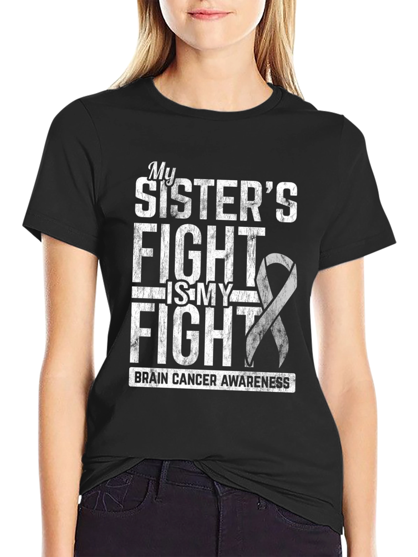Brain Cancer Awareness My Sisters Fight T-Shirt