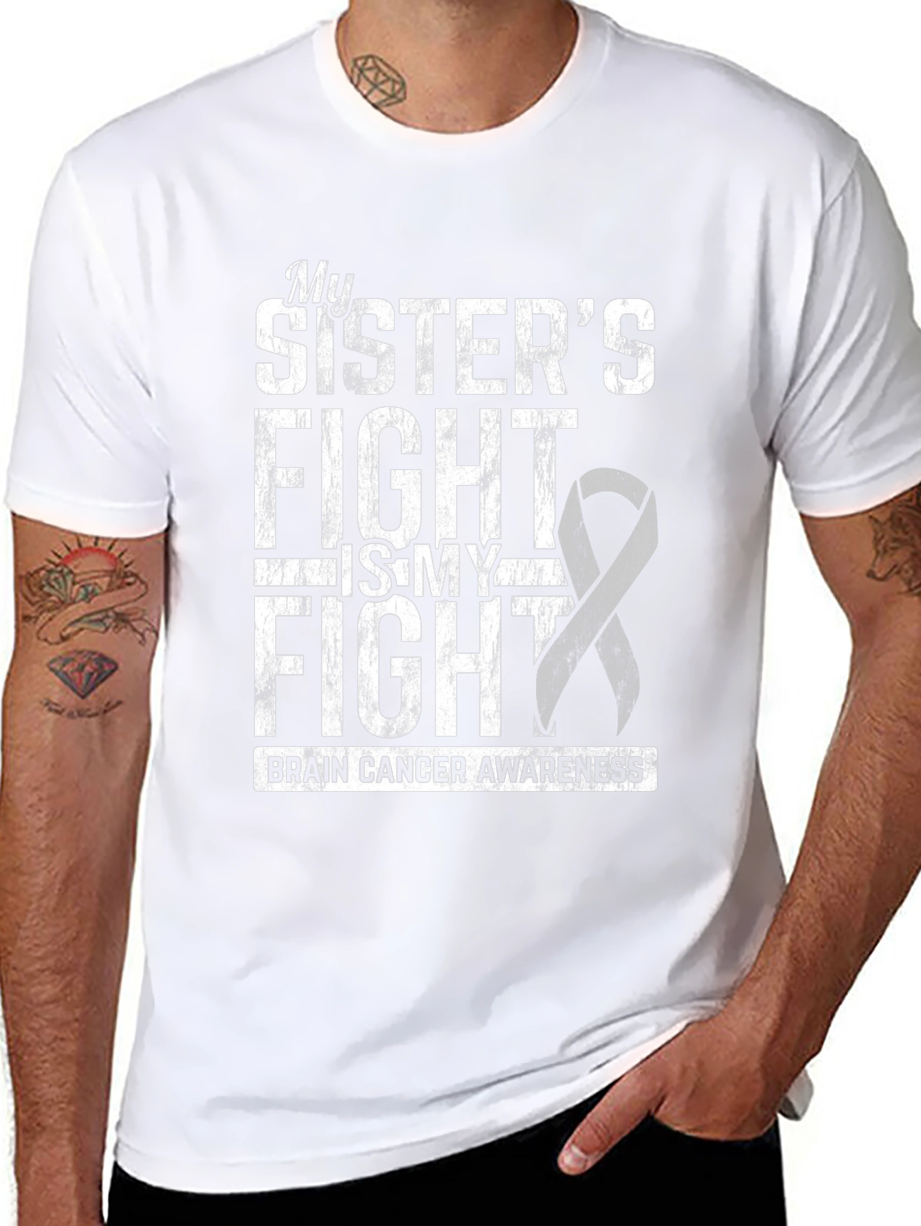 Brain Cancer Awareness My Sisters Fight T-Shirt